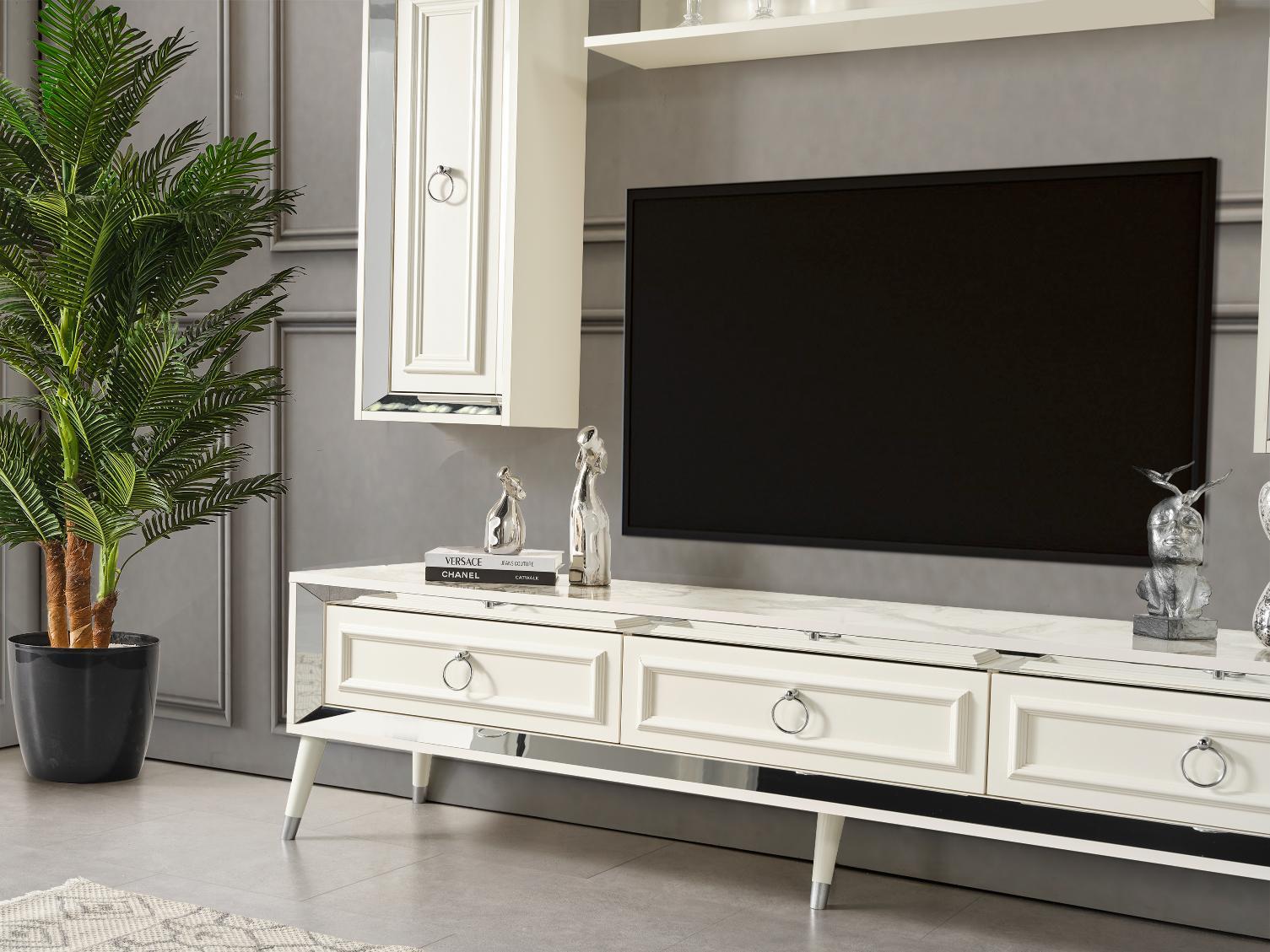 Dekorbizden Rosa Gümüş Tv Ünitesi