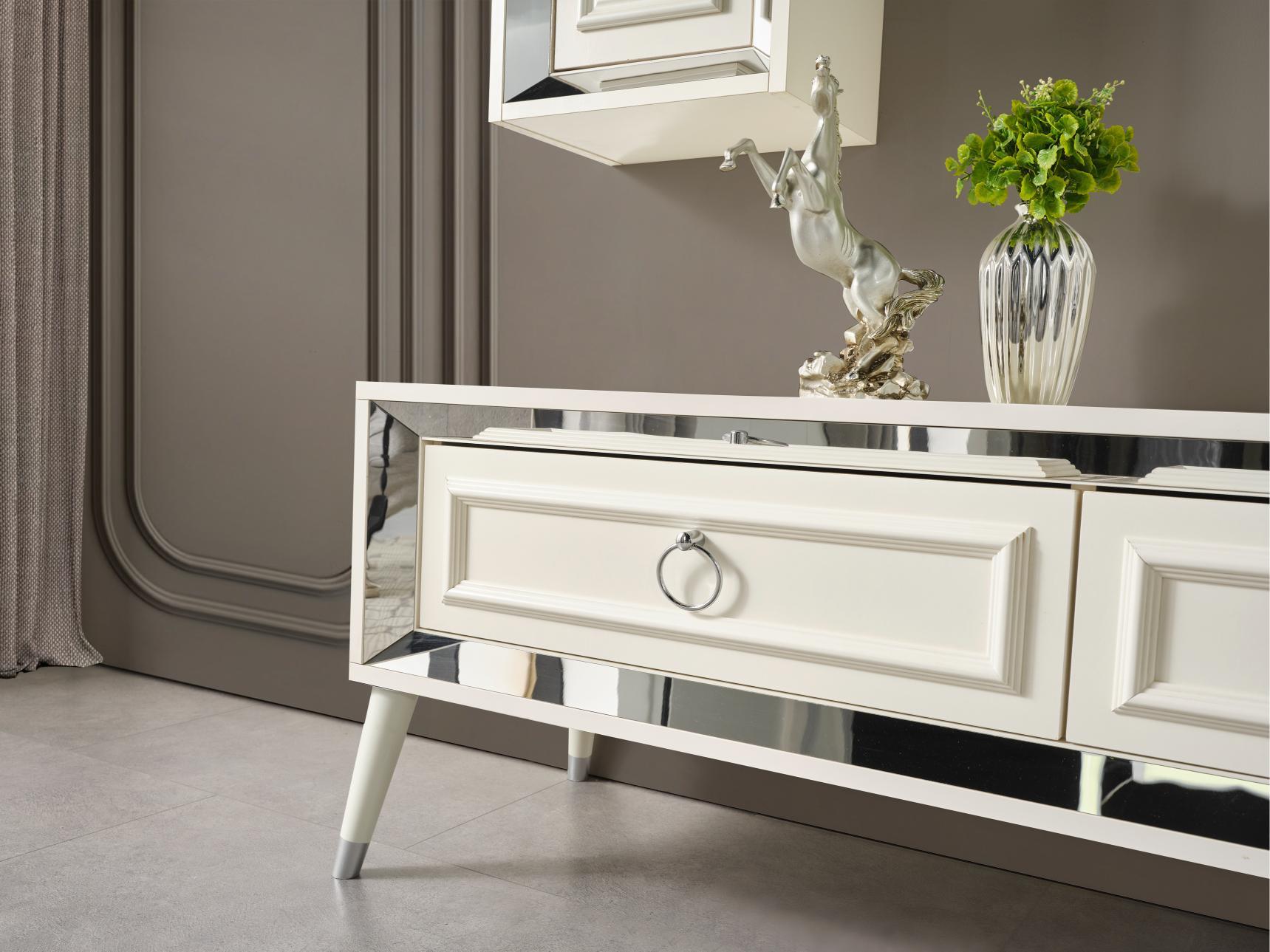 Dekorbizden Rosa Gümüş Tv Ünitesi