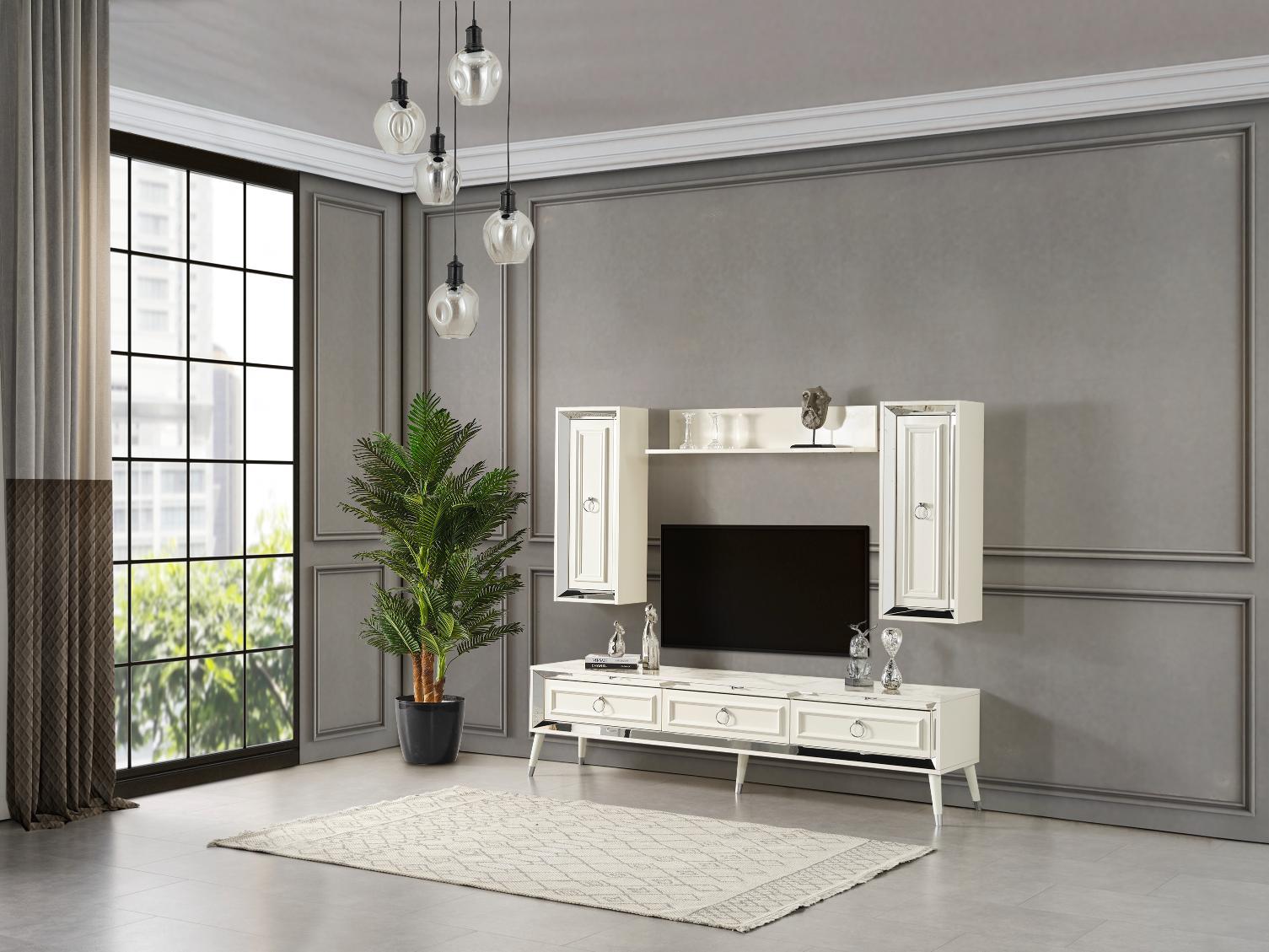 Dekorbizden Rosa Gümüş Tv Ünitesi