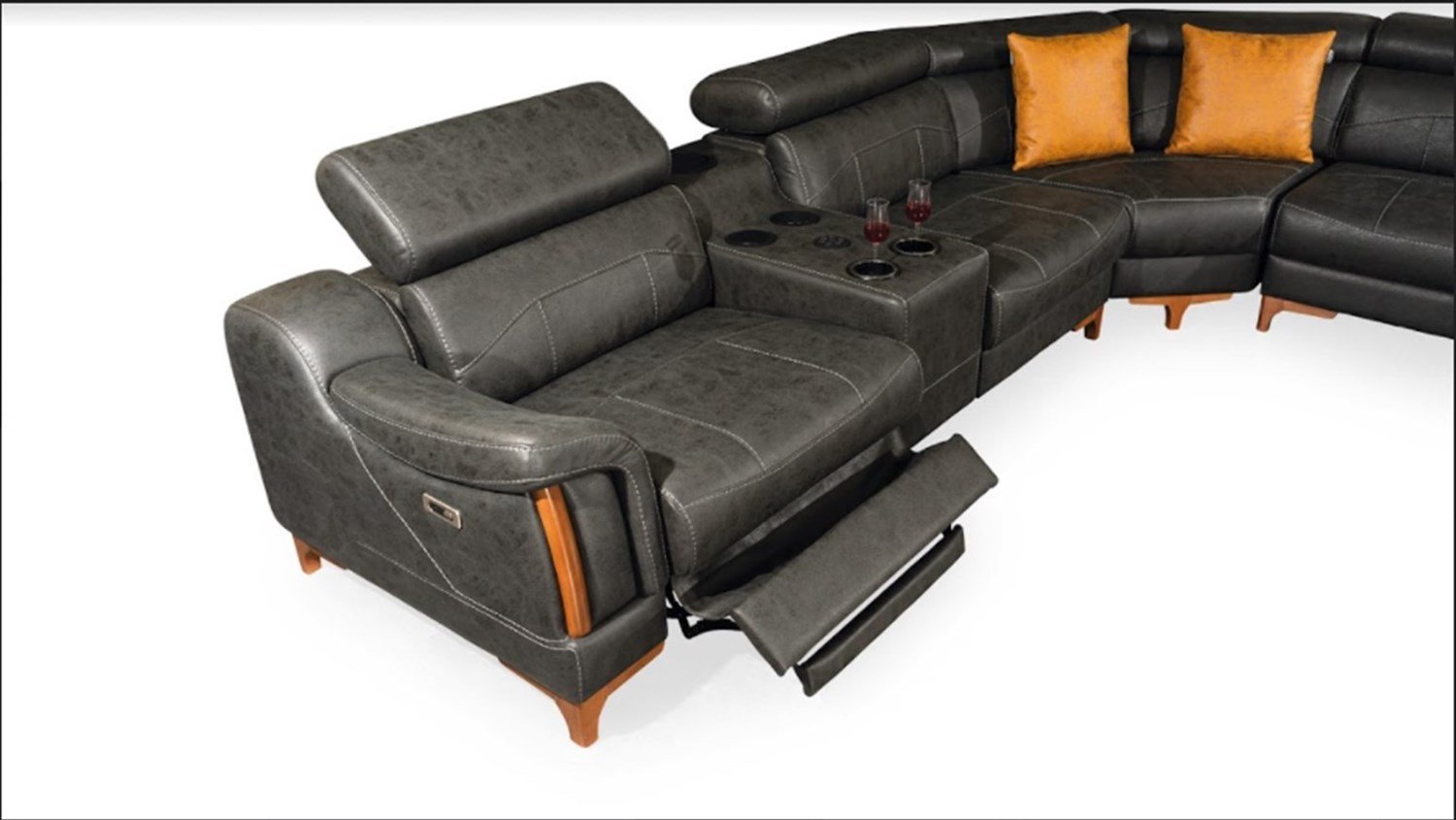 Dekorbizden Ses Sistemli Rio Köşe Koltuk Takımı Zen Kumaş