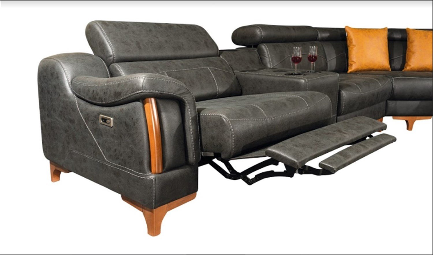 Dekorbizden Ses Sistemli Rio Köşe Koltuk Takımı Zen Kumaş