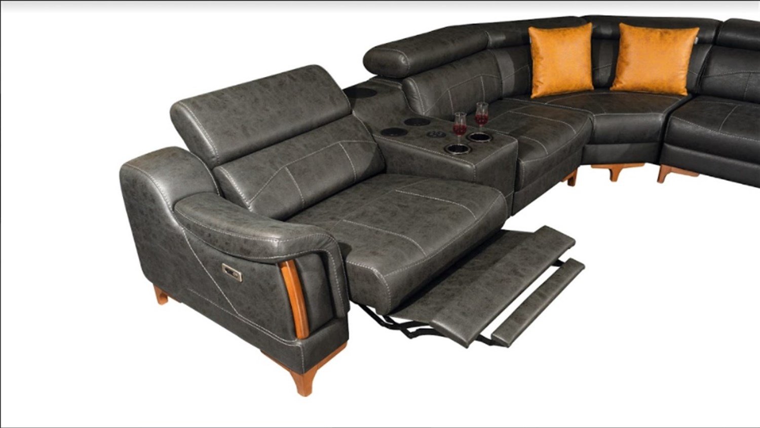 Dekorbizden Ses Sistemli Rio Köşe Koltuk Takımı Zen Kumaş