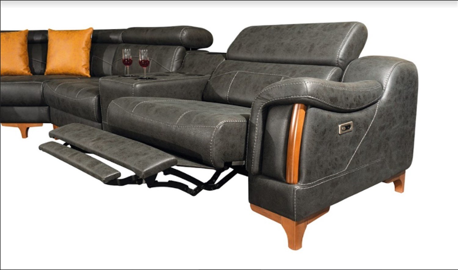 Dekorbizden Ses Sistemli Rio Köşe Koltuk Takımı Zen Kumaş