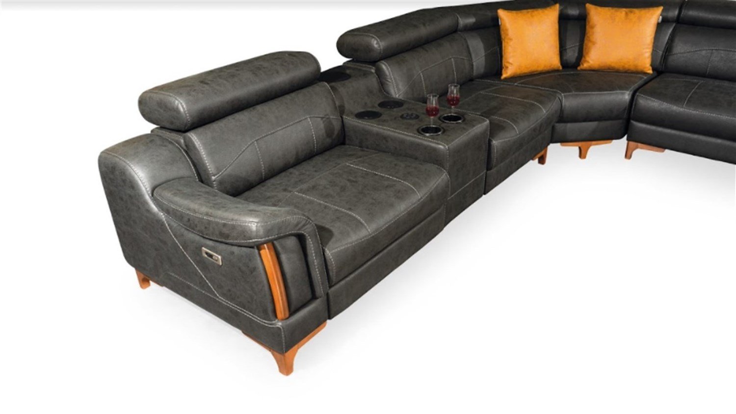 Dekorbizden Ses Sistemli Rio Köşe Koltuk Takımı Zen Kumaş