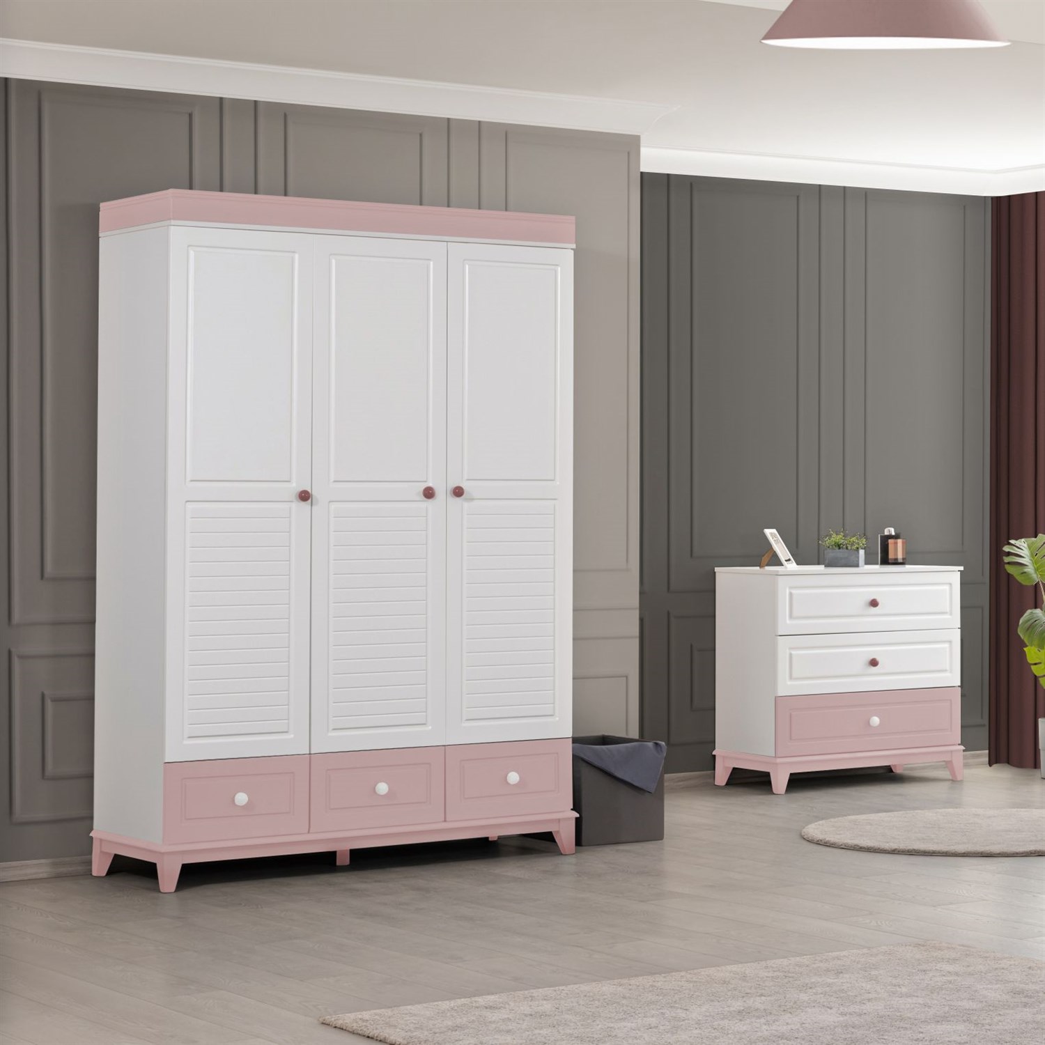 Dekorbizden Sole Pembe Çocuk Odası Dolap