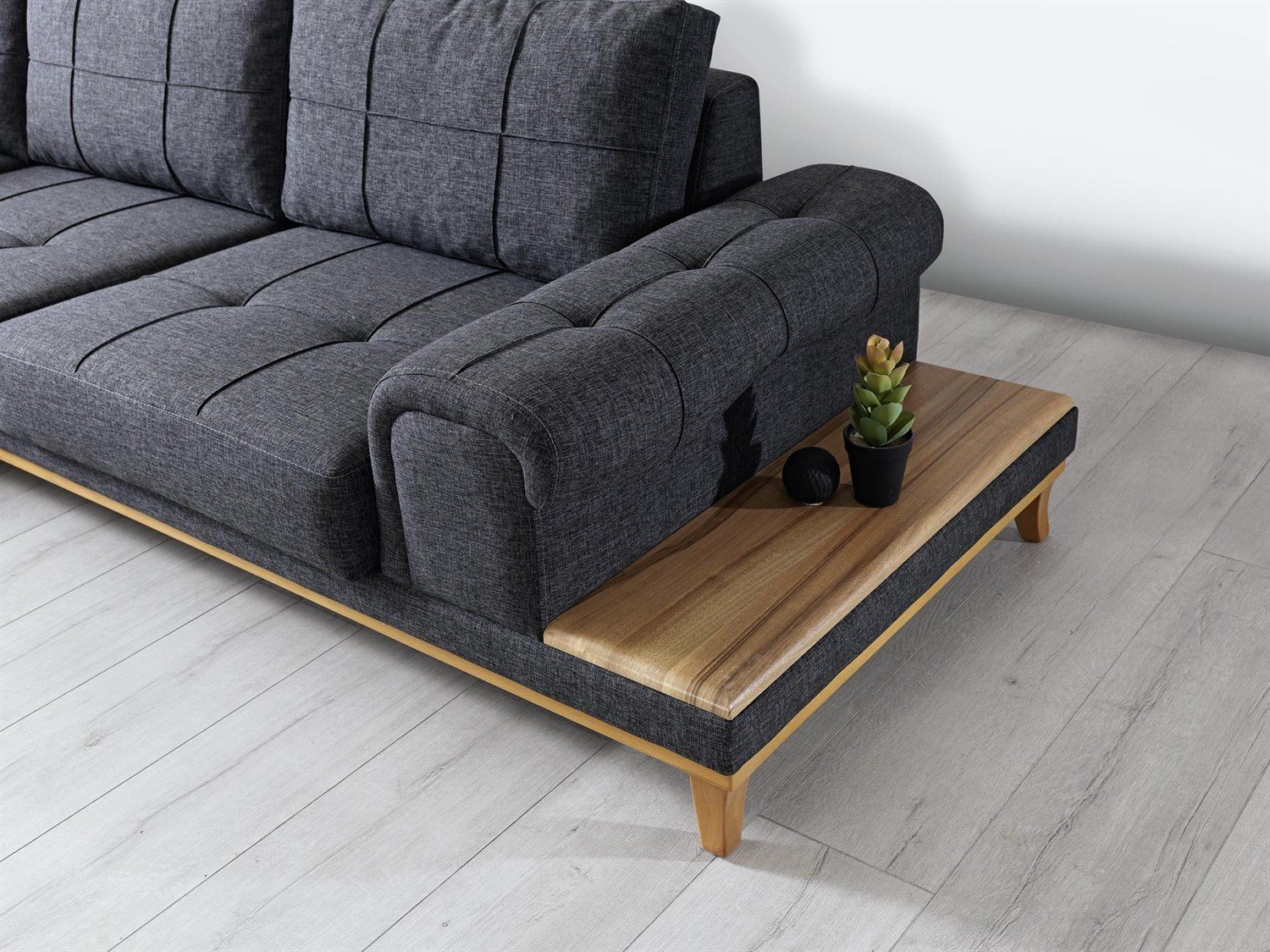 Dekorbizden Tempo Köşe Koltuk Antrasit Keten