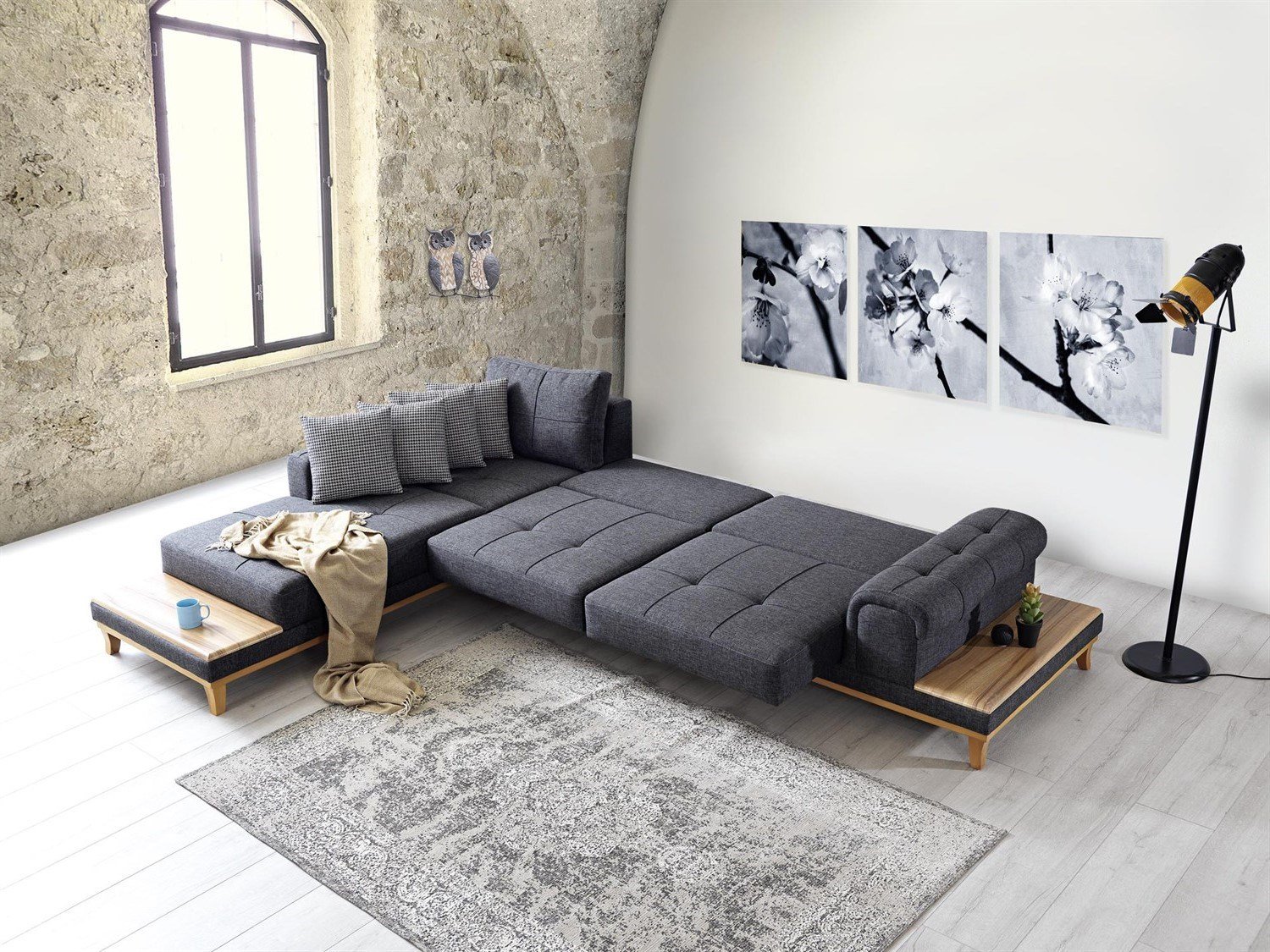 Dekorbizden Tempo Köşe Koltuk Antrasit Keten