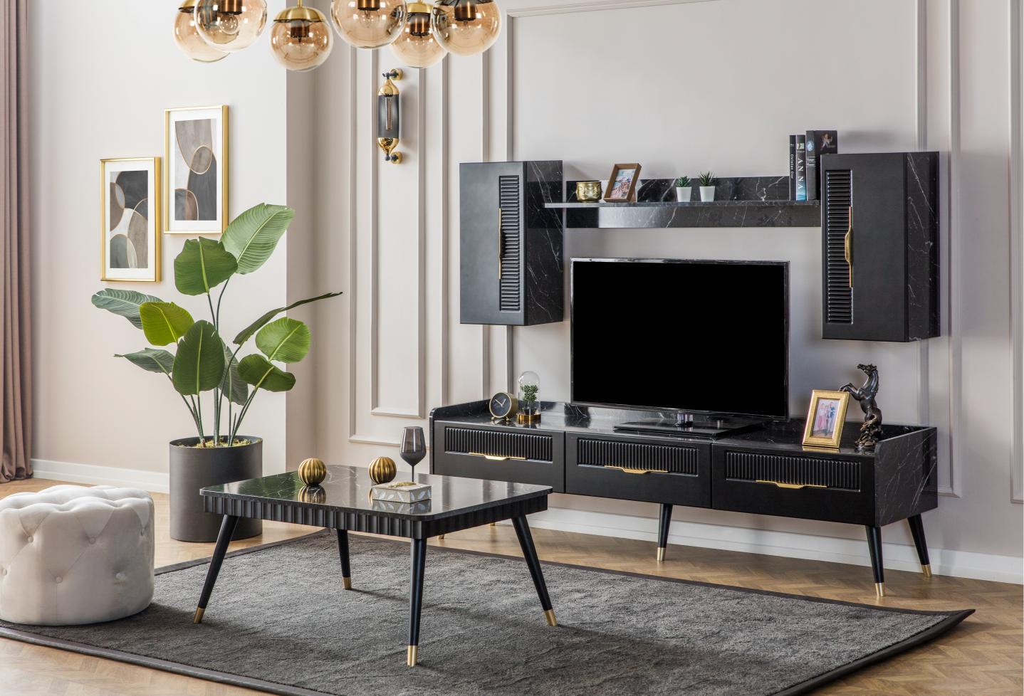 Dekorbizden Tesla Siyah Tv Ünitesi