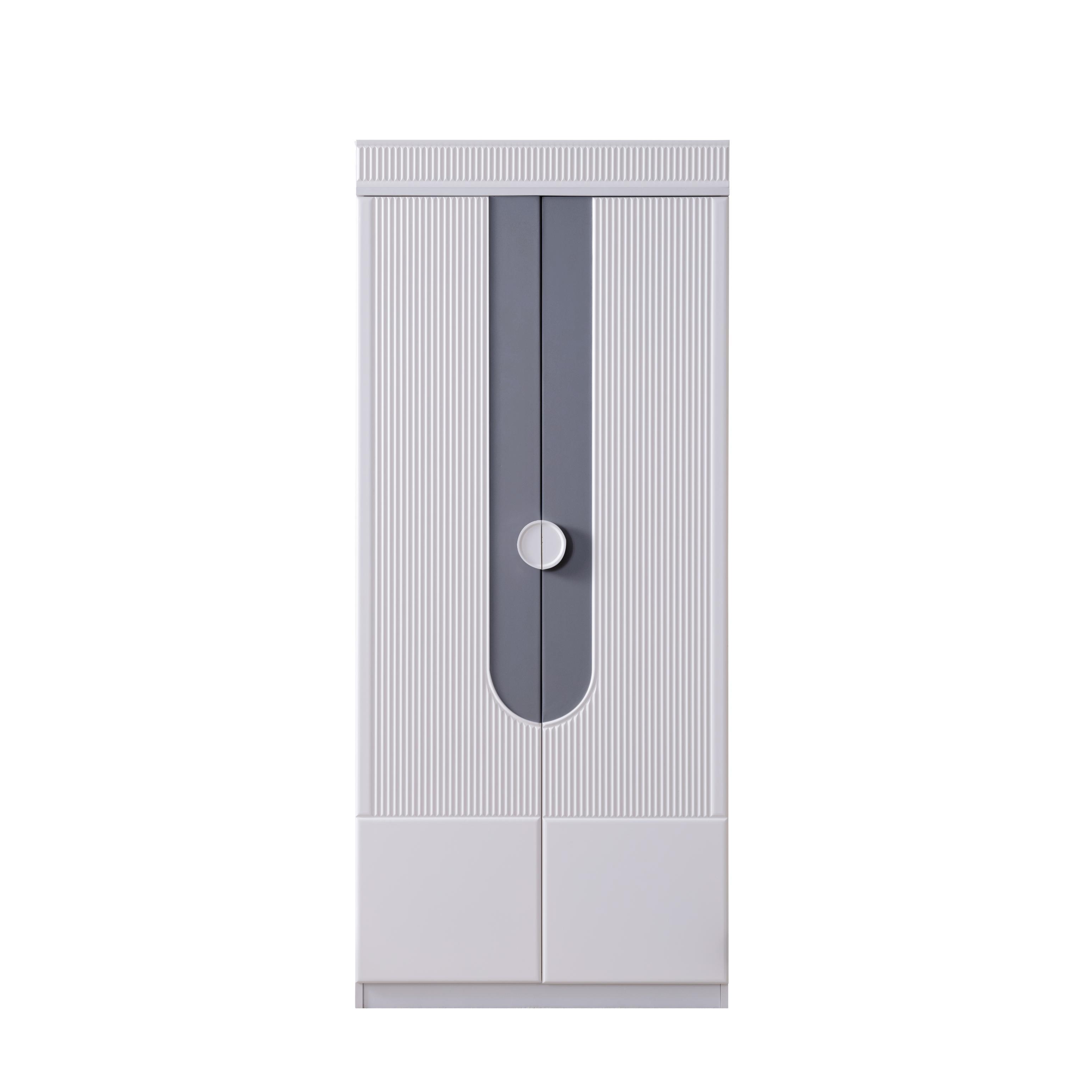 Dekorbizden Vira Gri Bebek Odası Kitaplıklı Gardırop