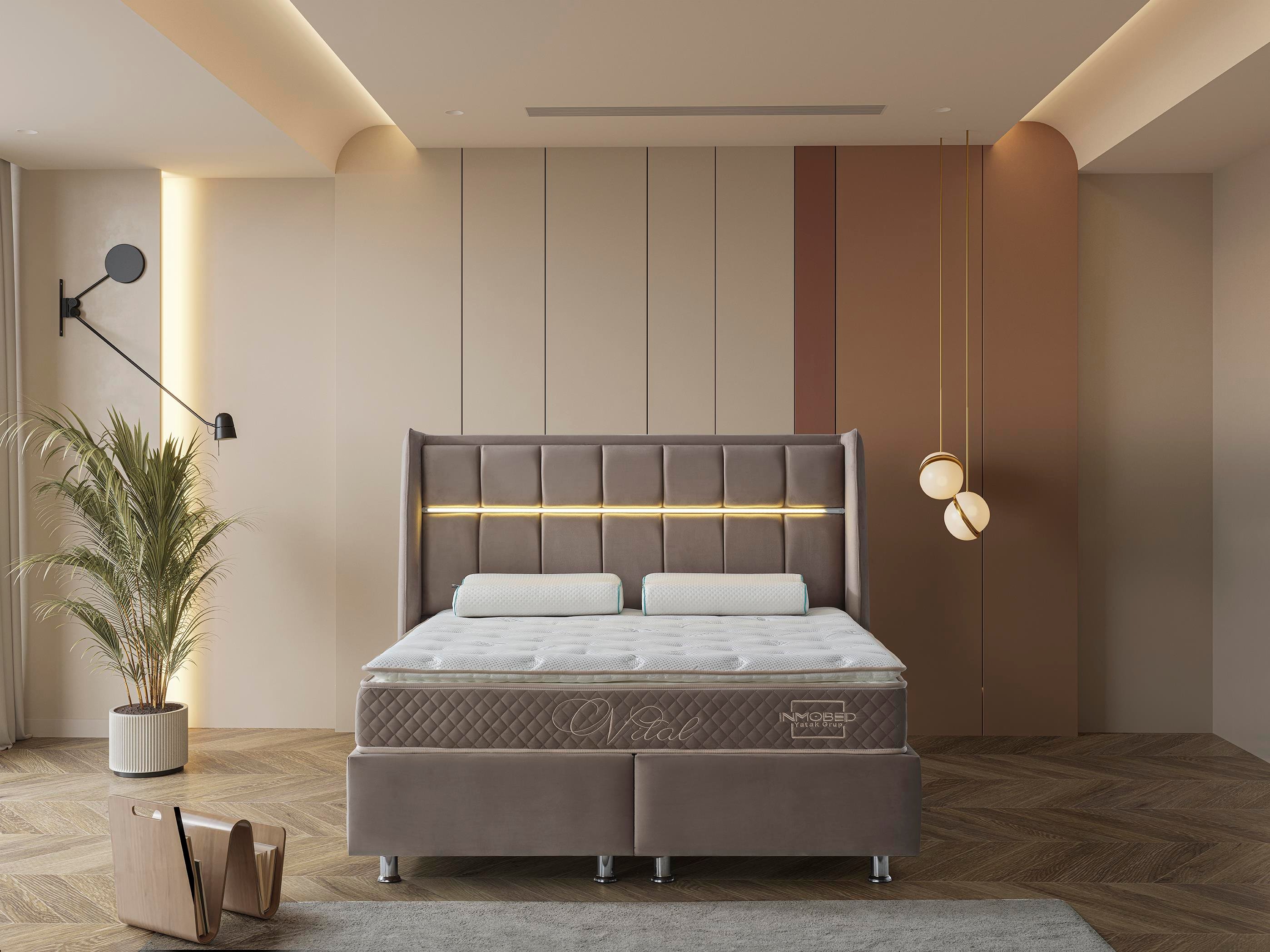 Dekorbizden Vital Set Ledli (Baza+Başlık+Yatak)