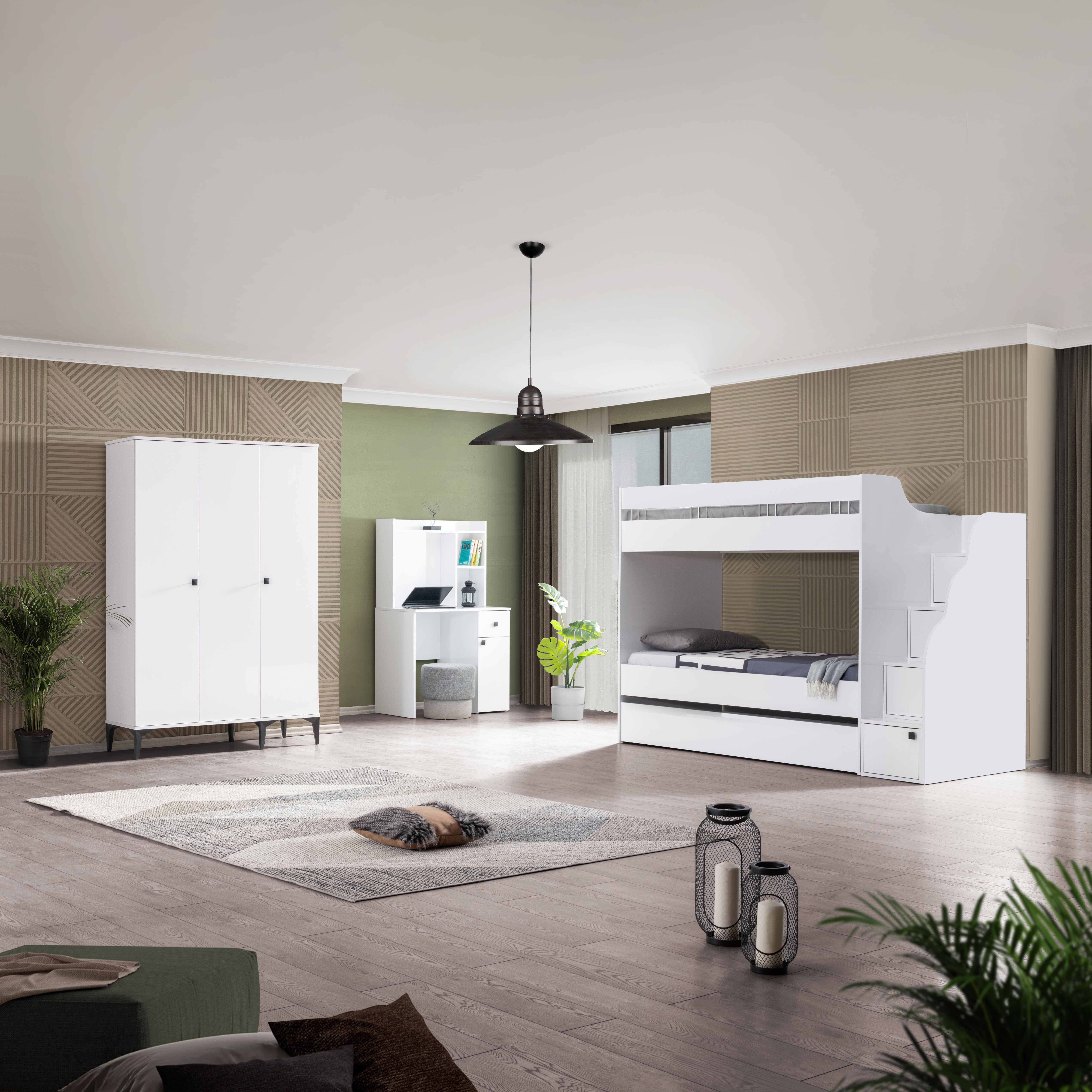 Dekorbizden White Genç Odası Complex Ranza