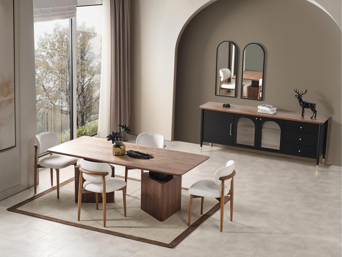 Dekorbizden Yıldız Yemek Odası Takımı (Siyah)