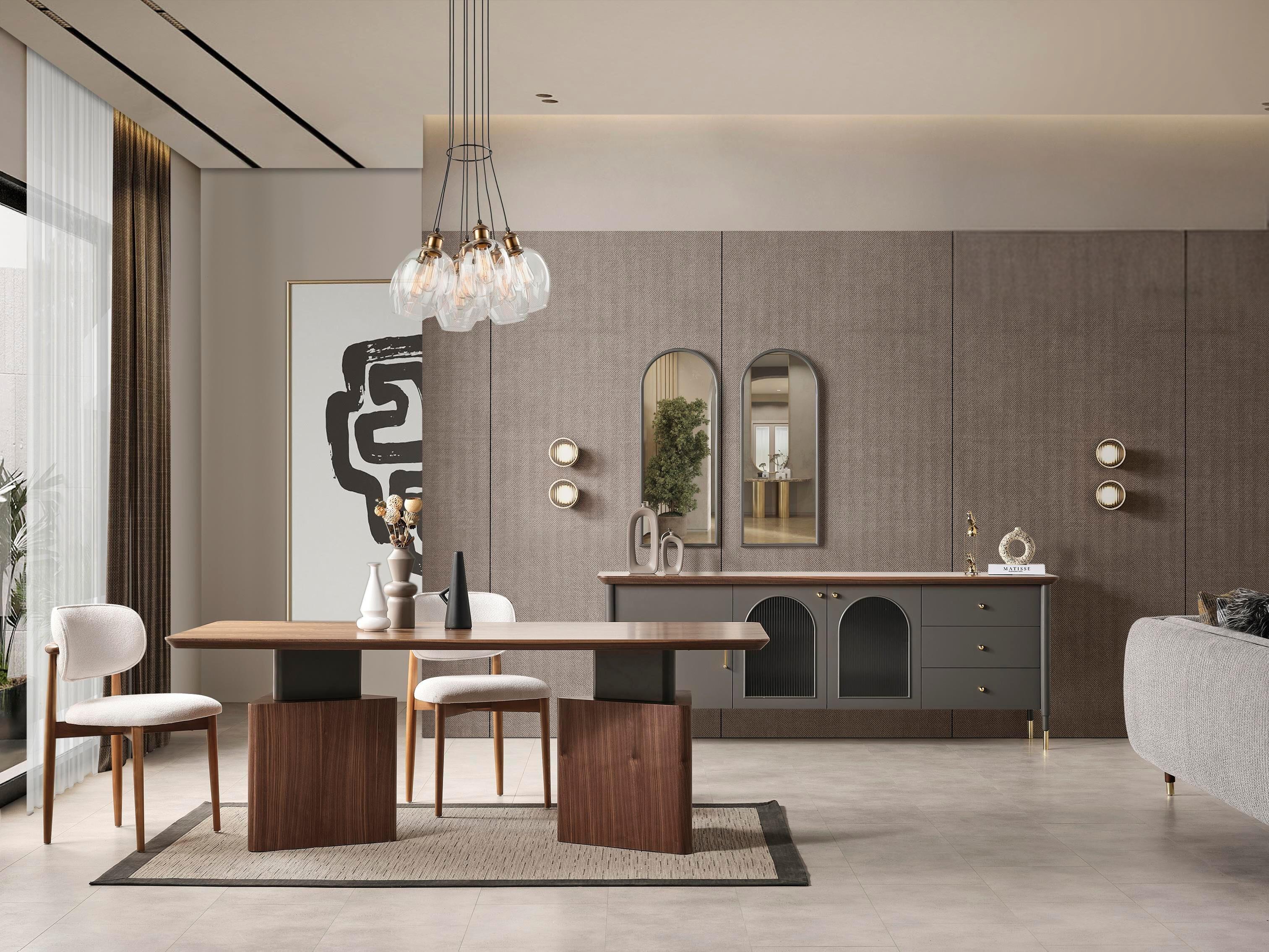 Dekorbizden Yıldız Yemek Odası Takımı (Antrasit)