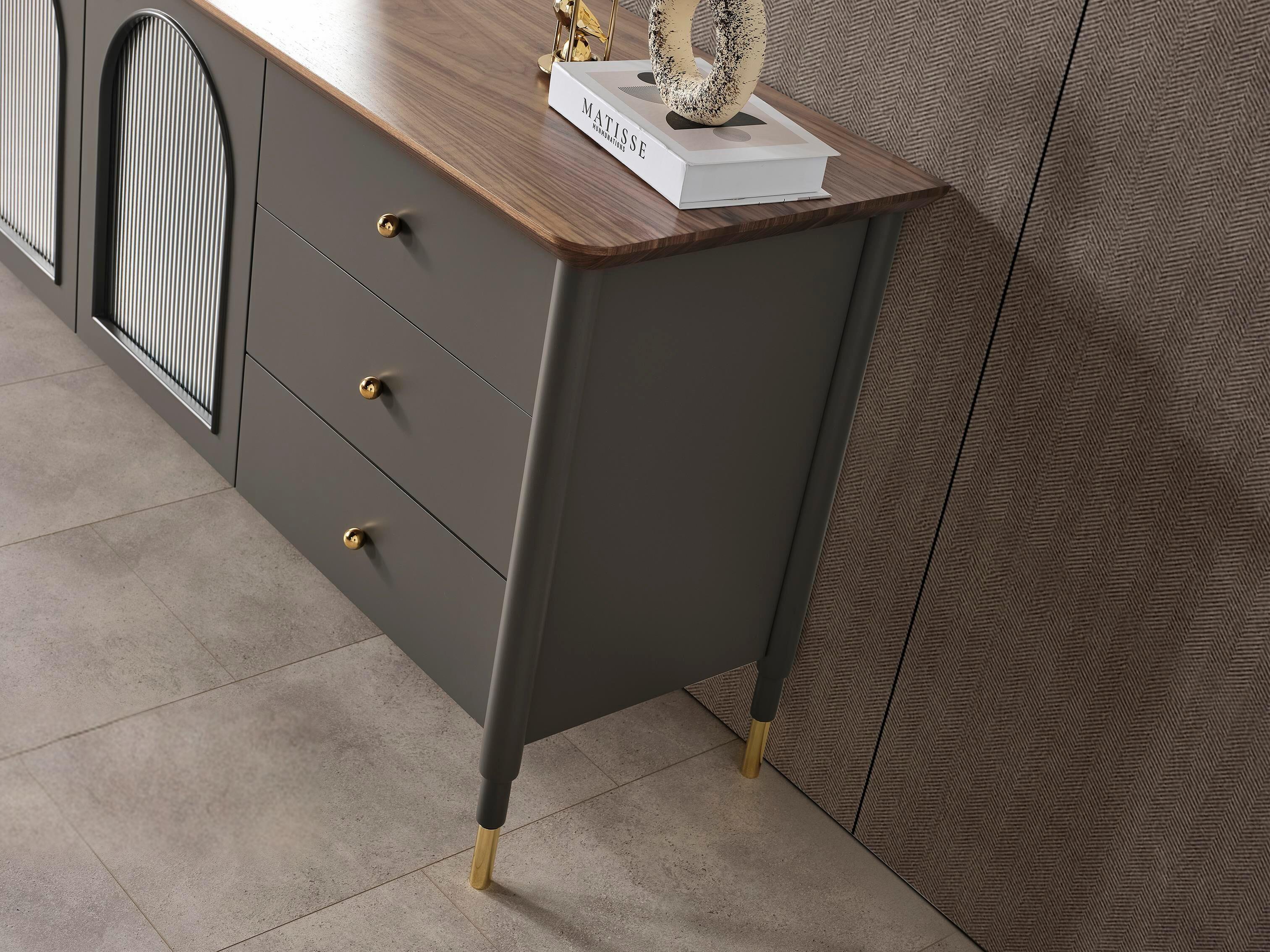 Dekorbizden Yıldız Yemek Odası Takımı (Antrasit)