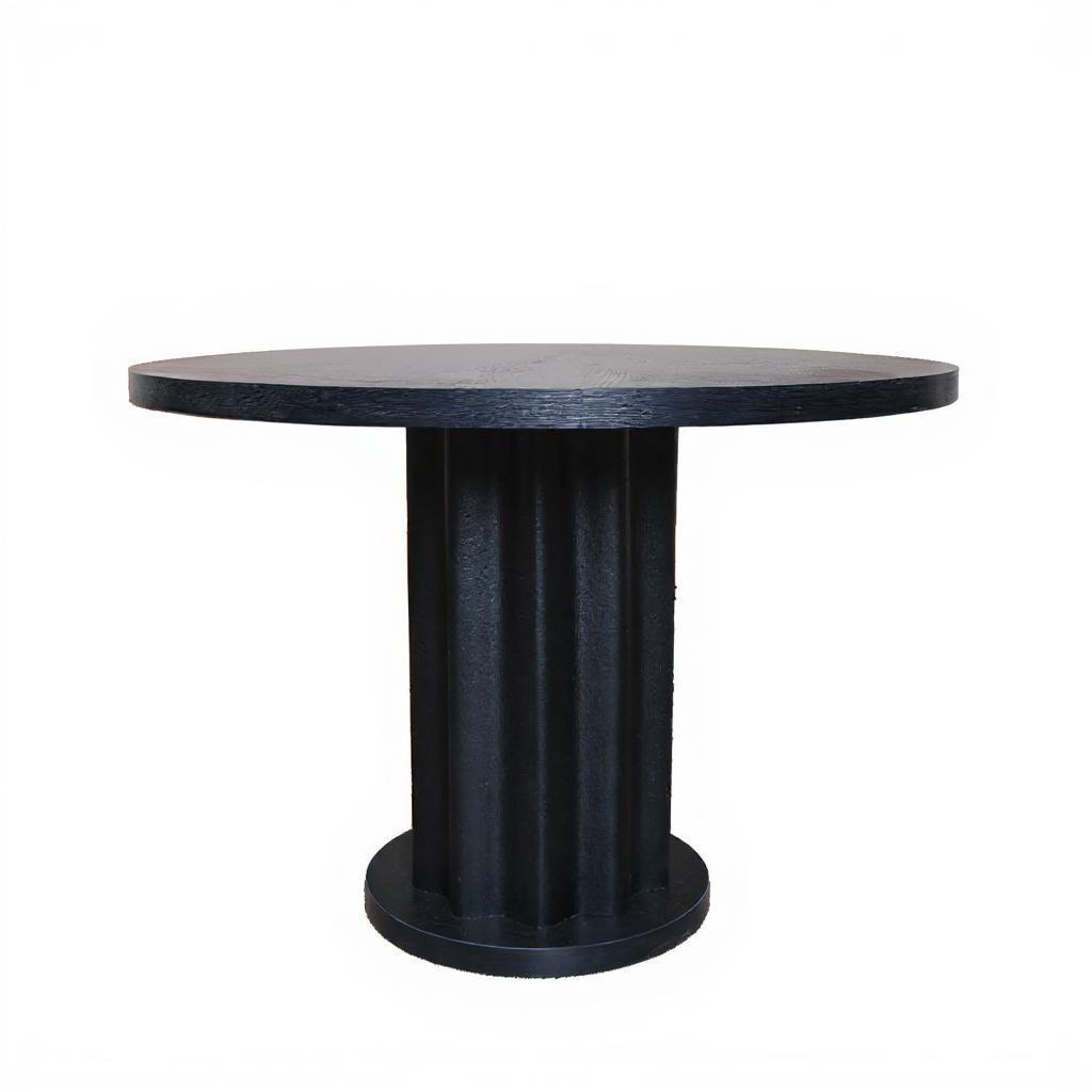 Dekorbizden Yuvarlak Siyah Yemek Masası