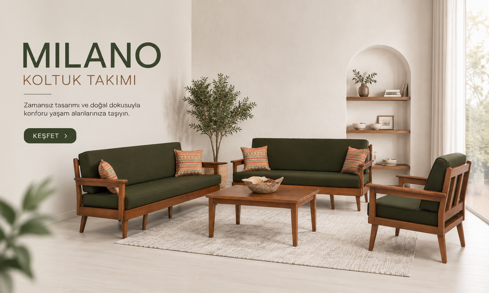 İskandinav Milano Koltuk Takımı  (Yataksız)