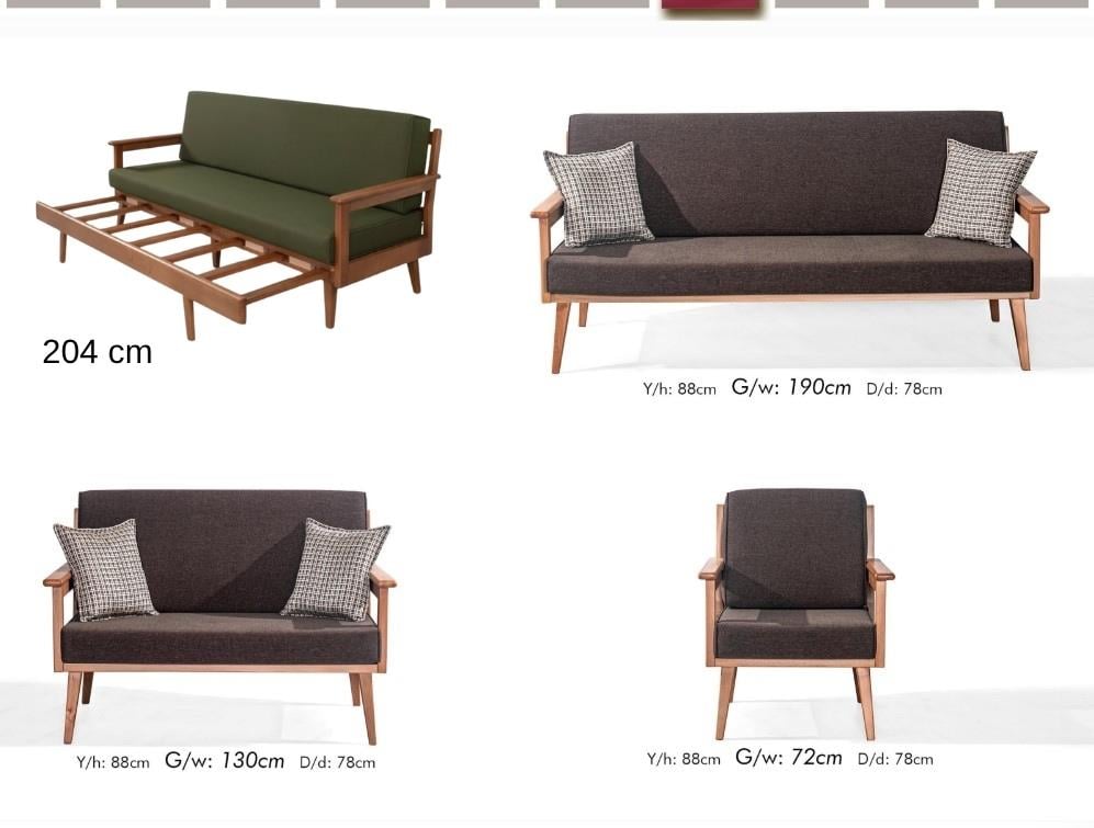 İskandinav Milano Üçlü Koltuk (Yataklı)