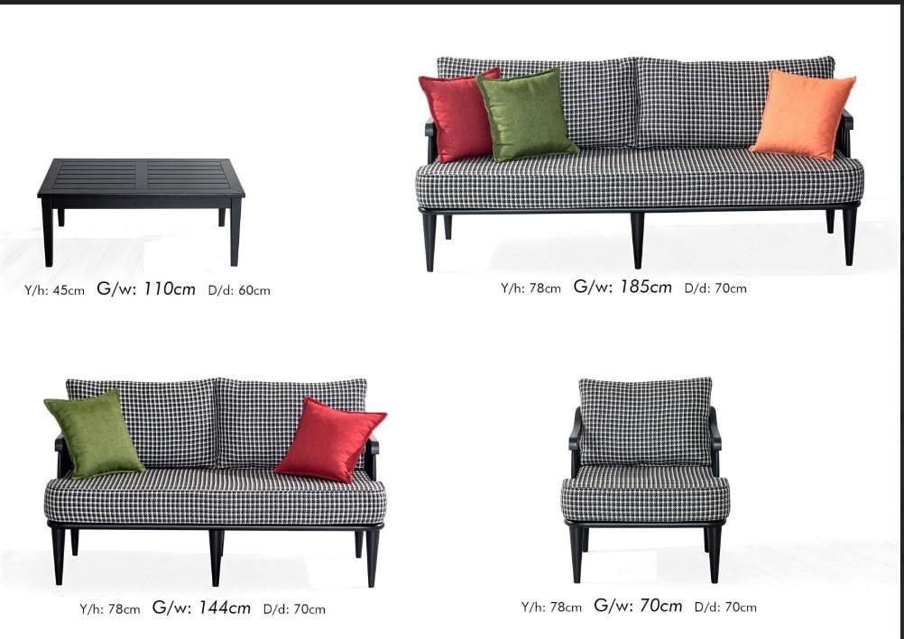 İskandinav Oslo Mavi İkili Koltuk