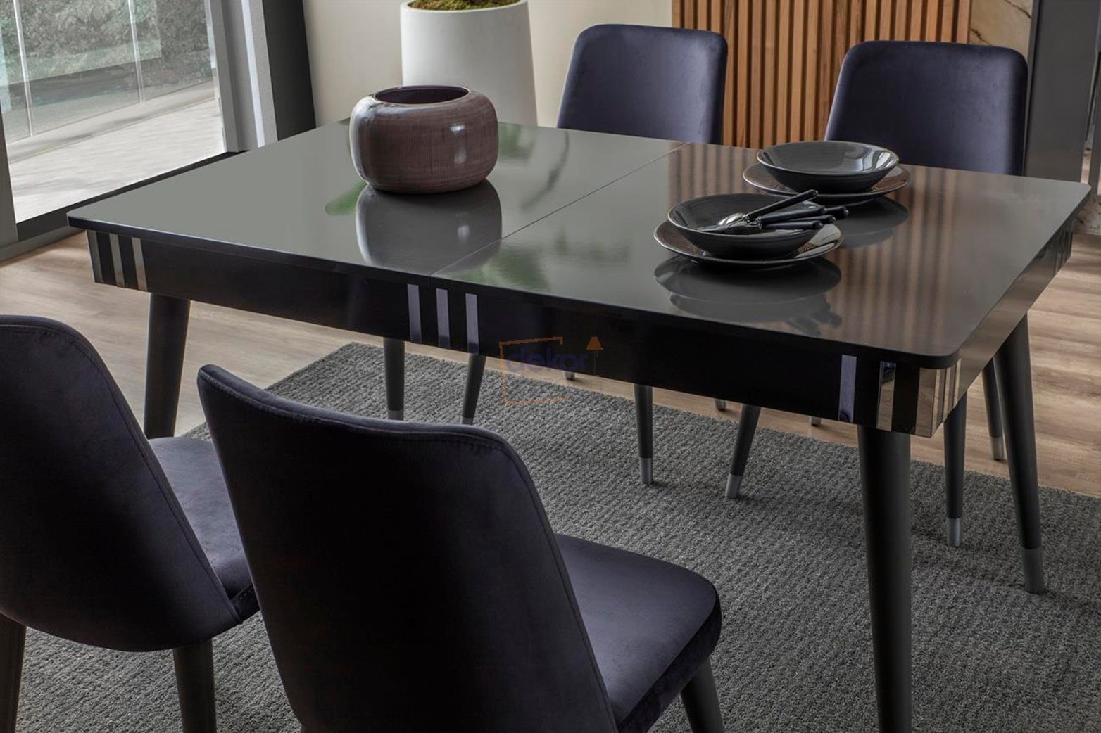 Lotus Yemek Odası Takımı Antrasit