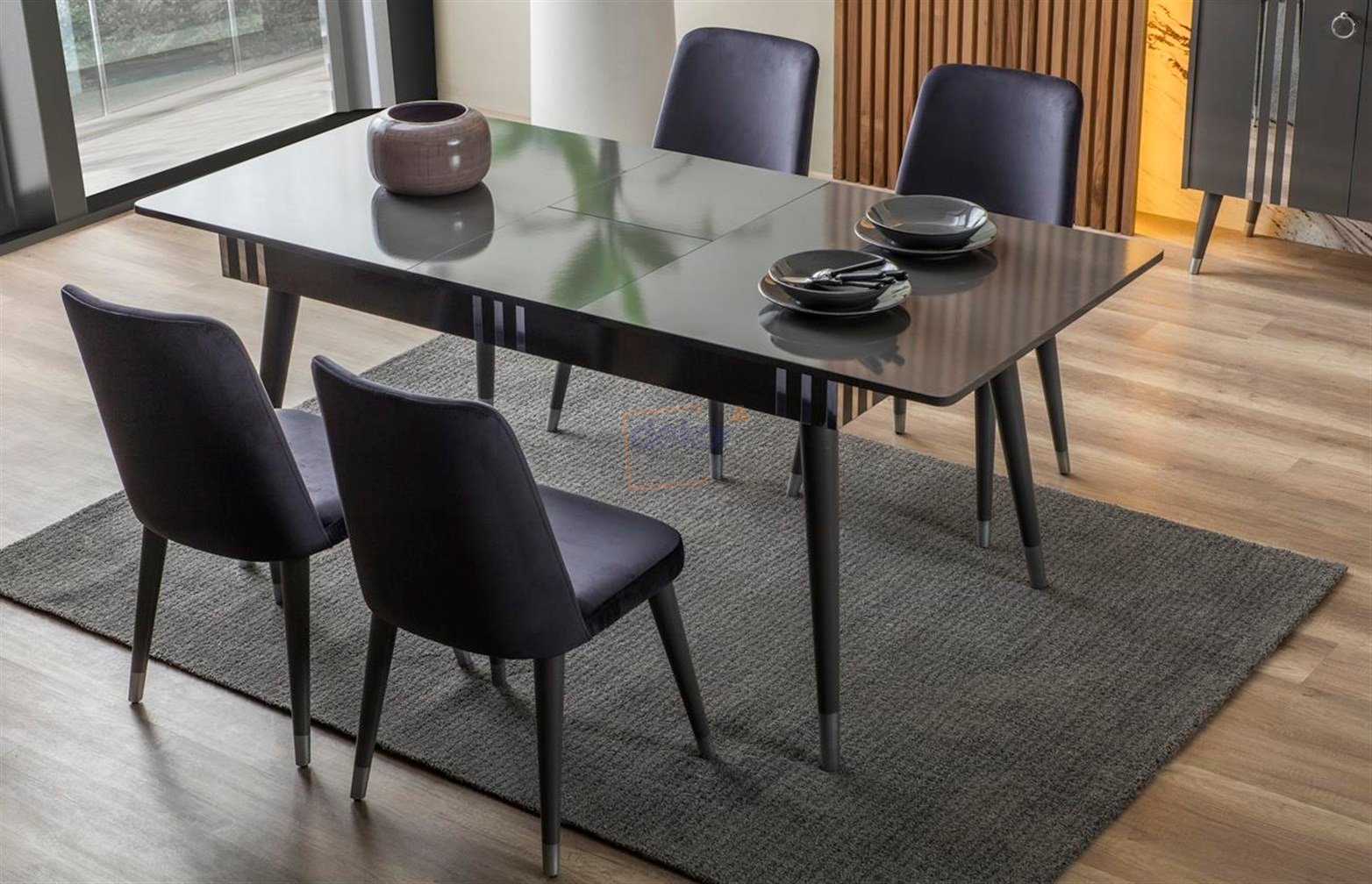 Lotus Yemek Odası Takımı Antrasit