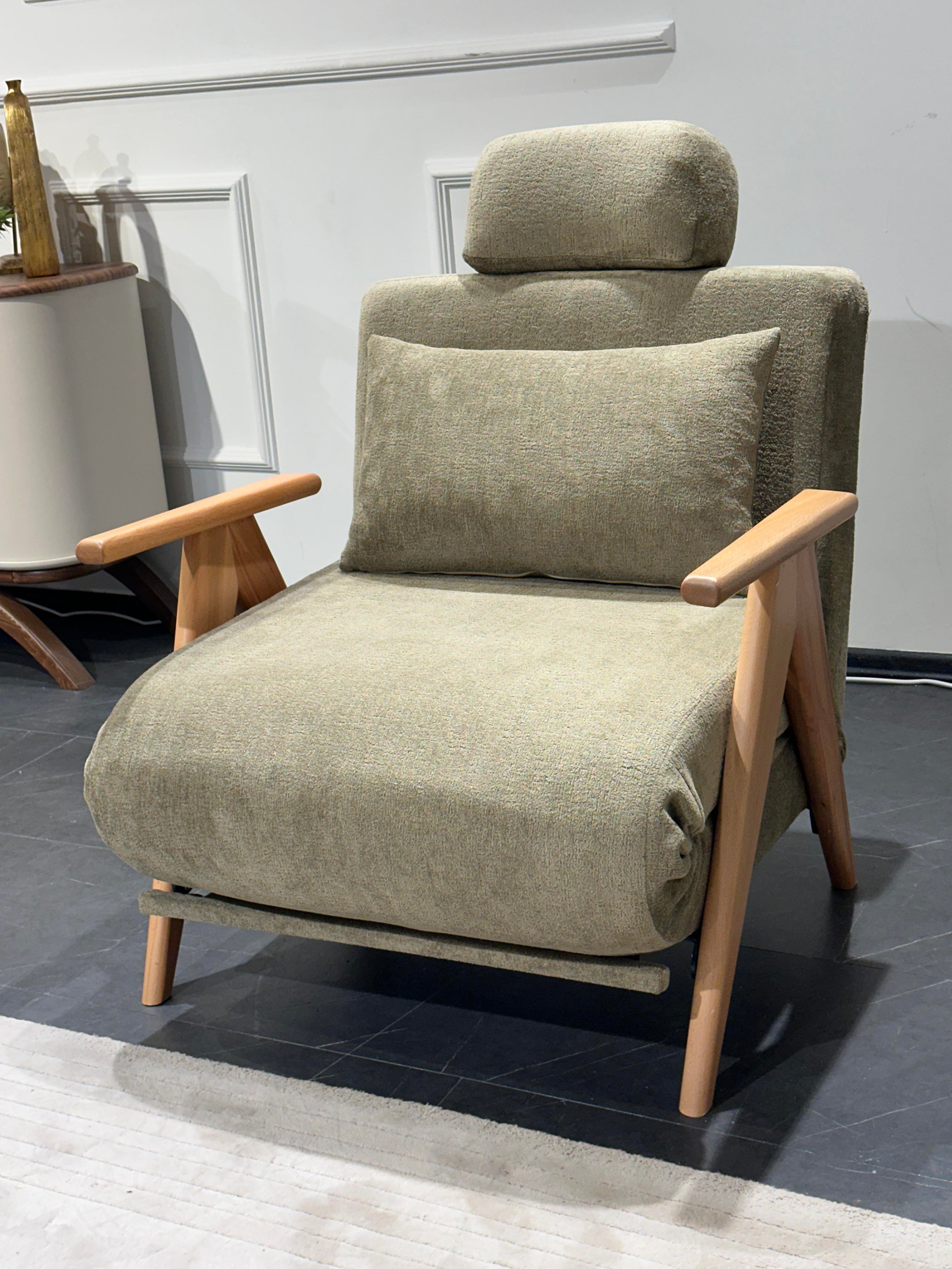 Medi Katlanır Yataklı Berjer ( Bej )