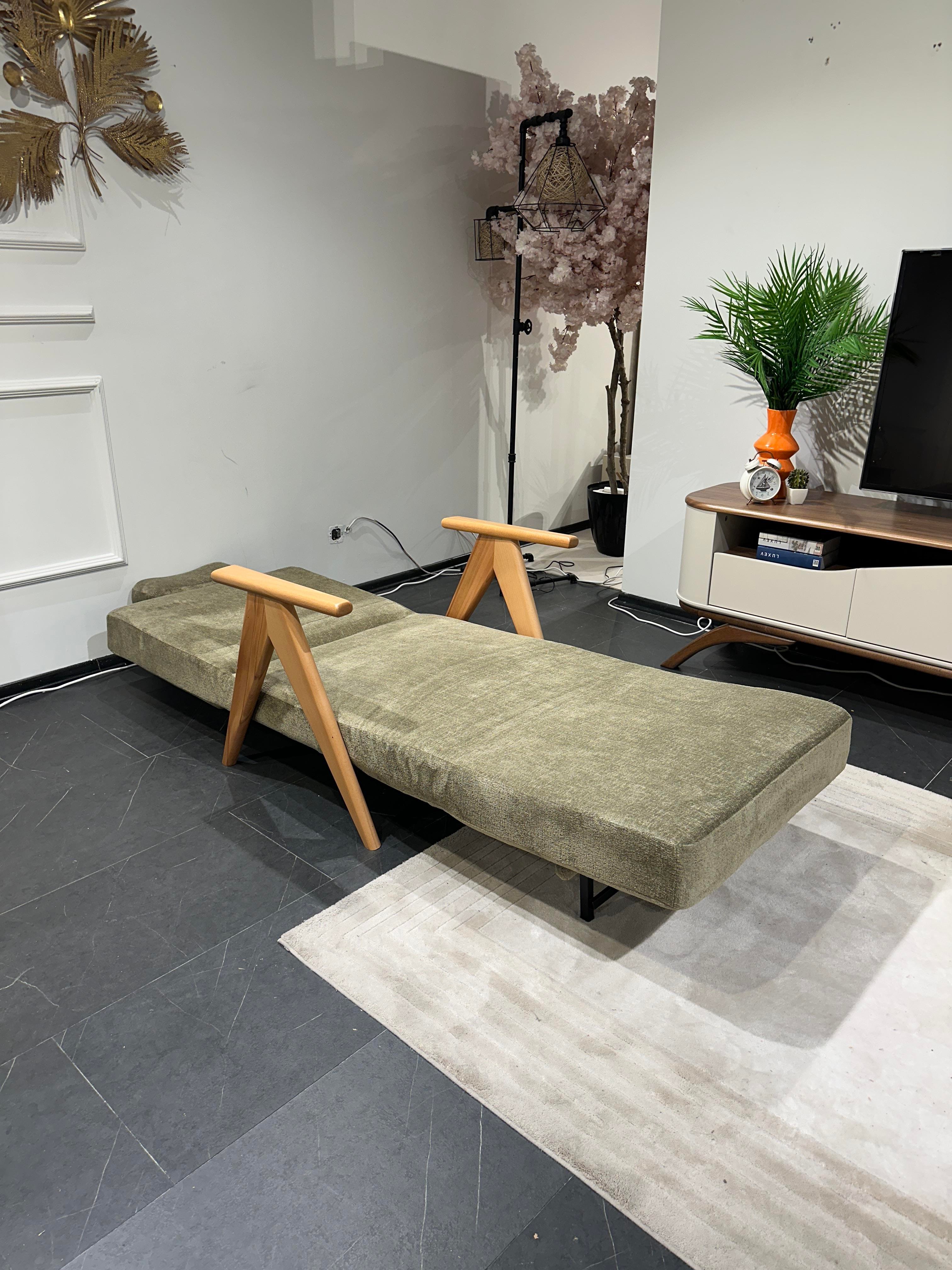 Medi Katlanır Yataklı Berjer ( Bej )