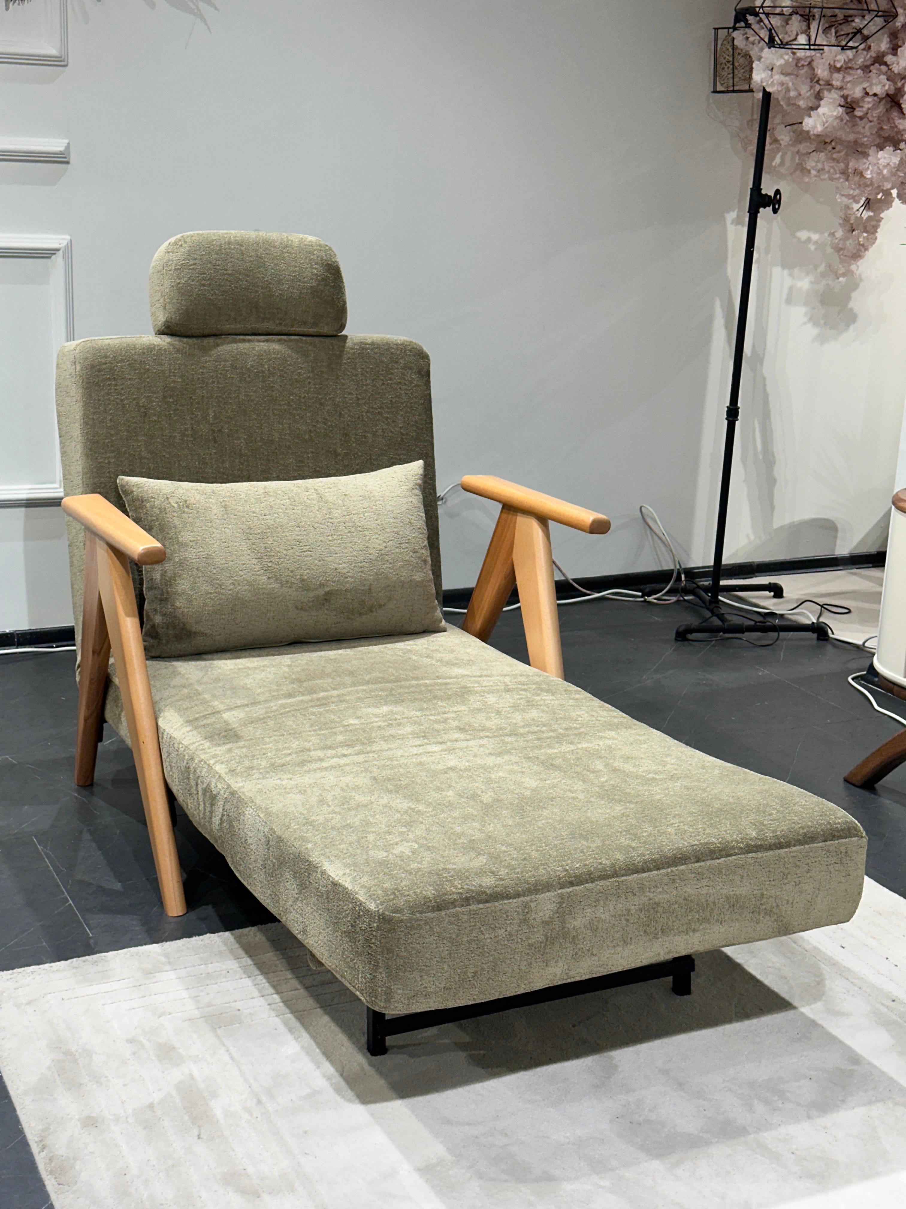 Medi Katlanır Yataklı Berjer ( Bej )