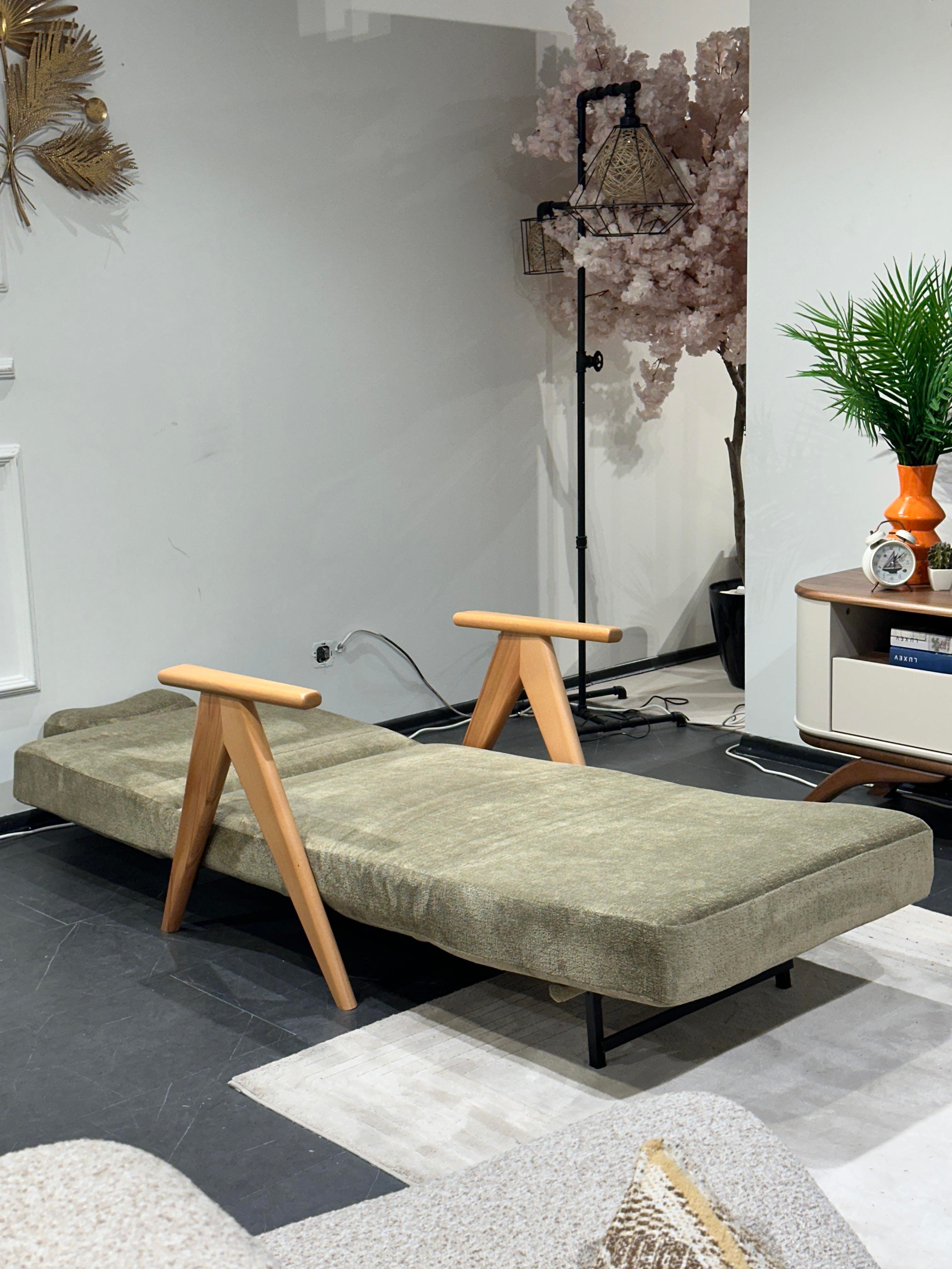 Medi Katlanır Yataklı Berjer ( Bej )