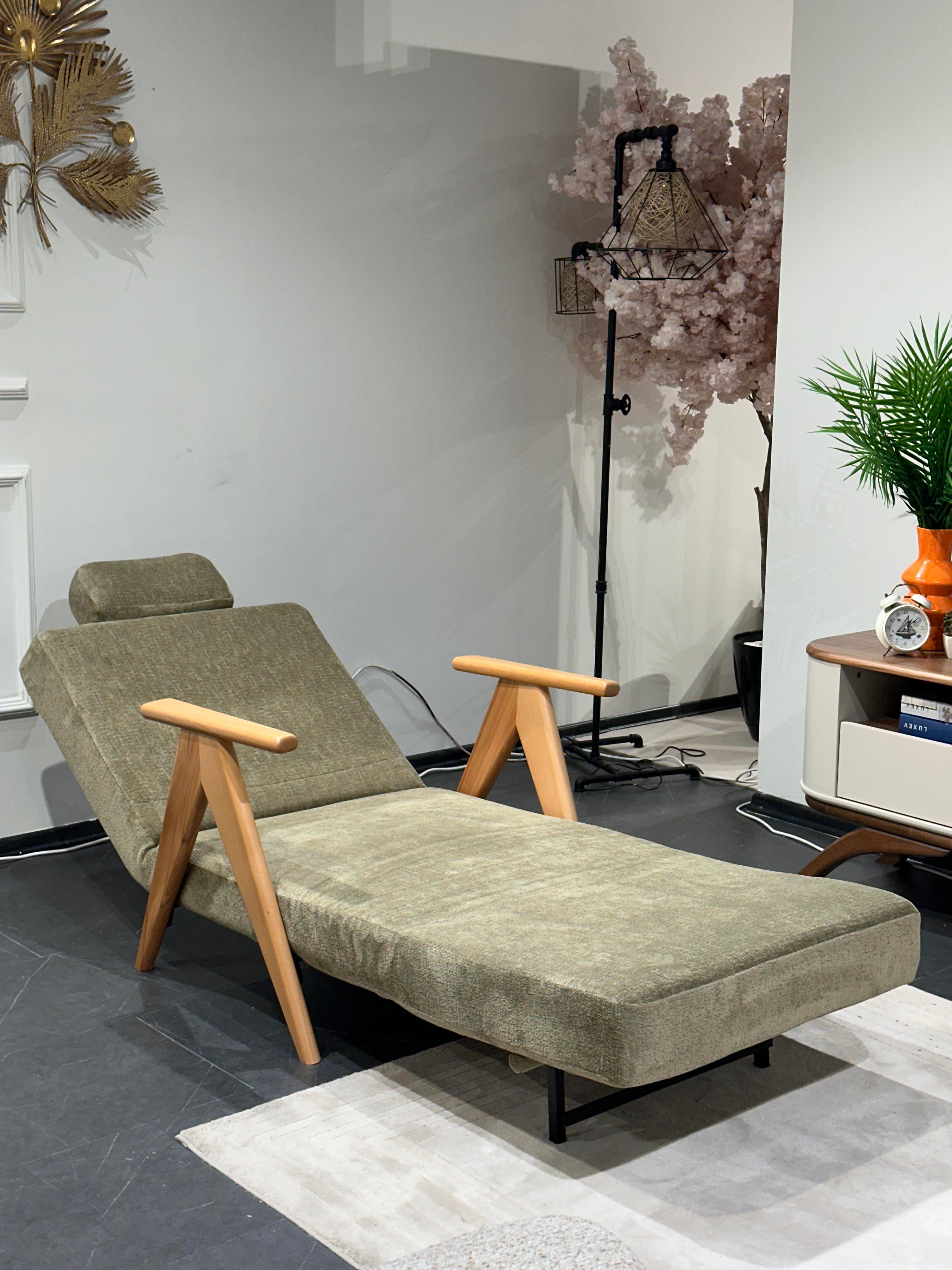 Medi Katlanır Yataklı Berjer ( Bej )