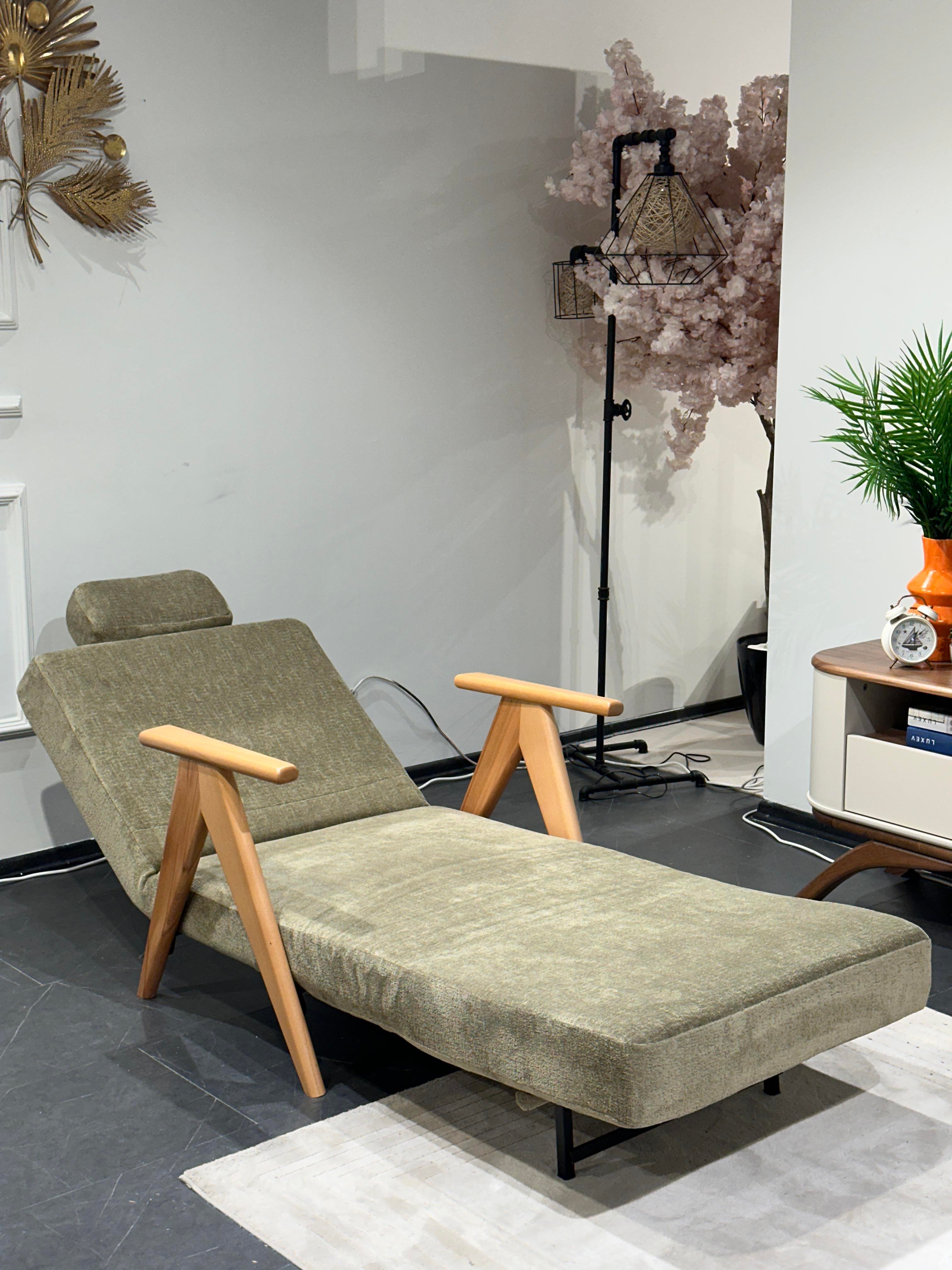 Medi Katlanır Yataklı Berjer ( Bej )