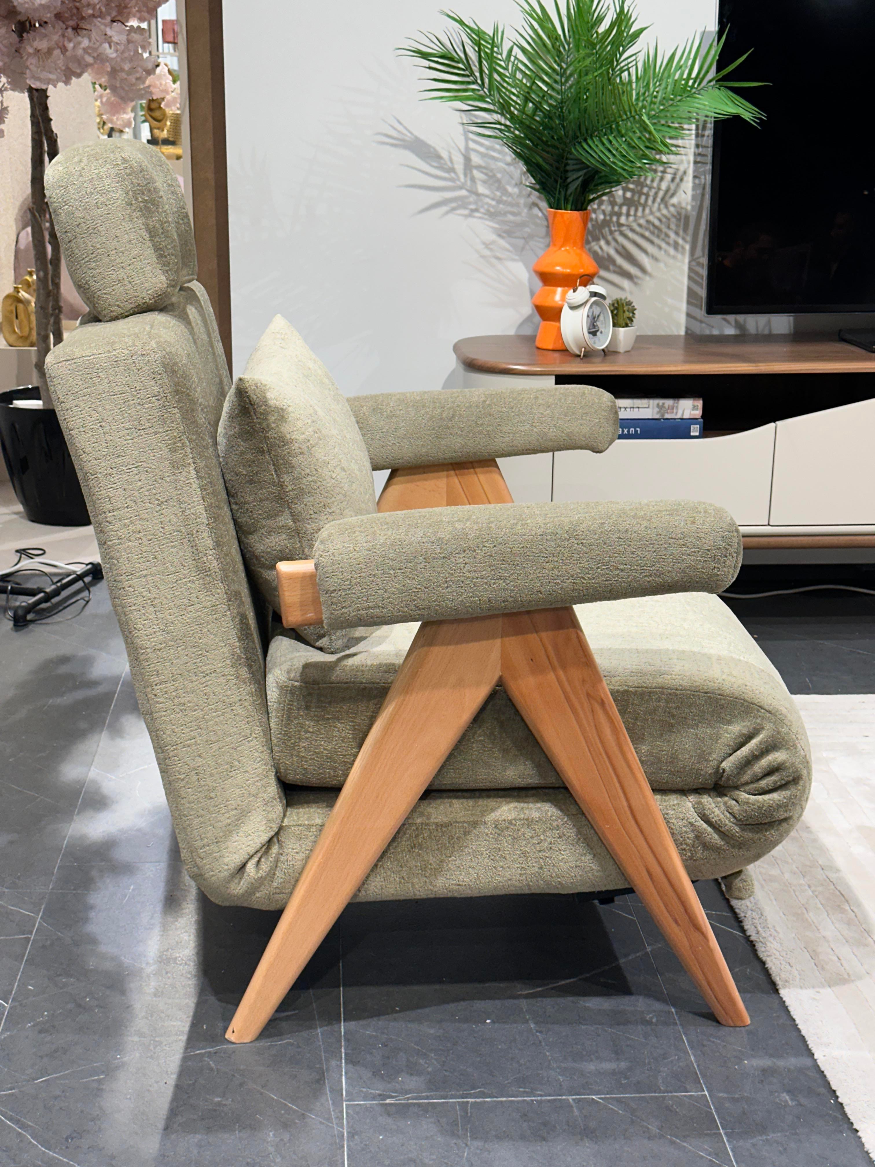 Medi Katlanır Yataklı Berjer ( Bej )