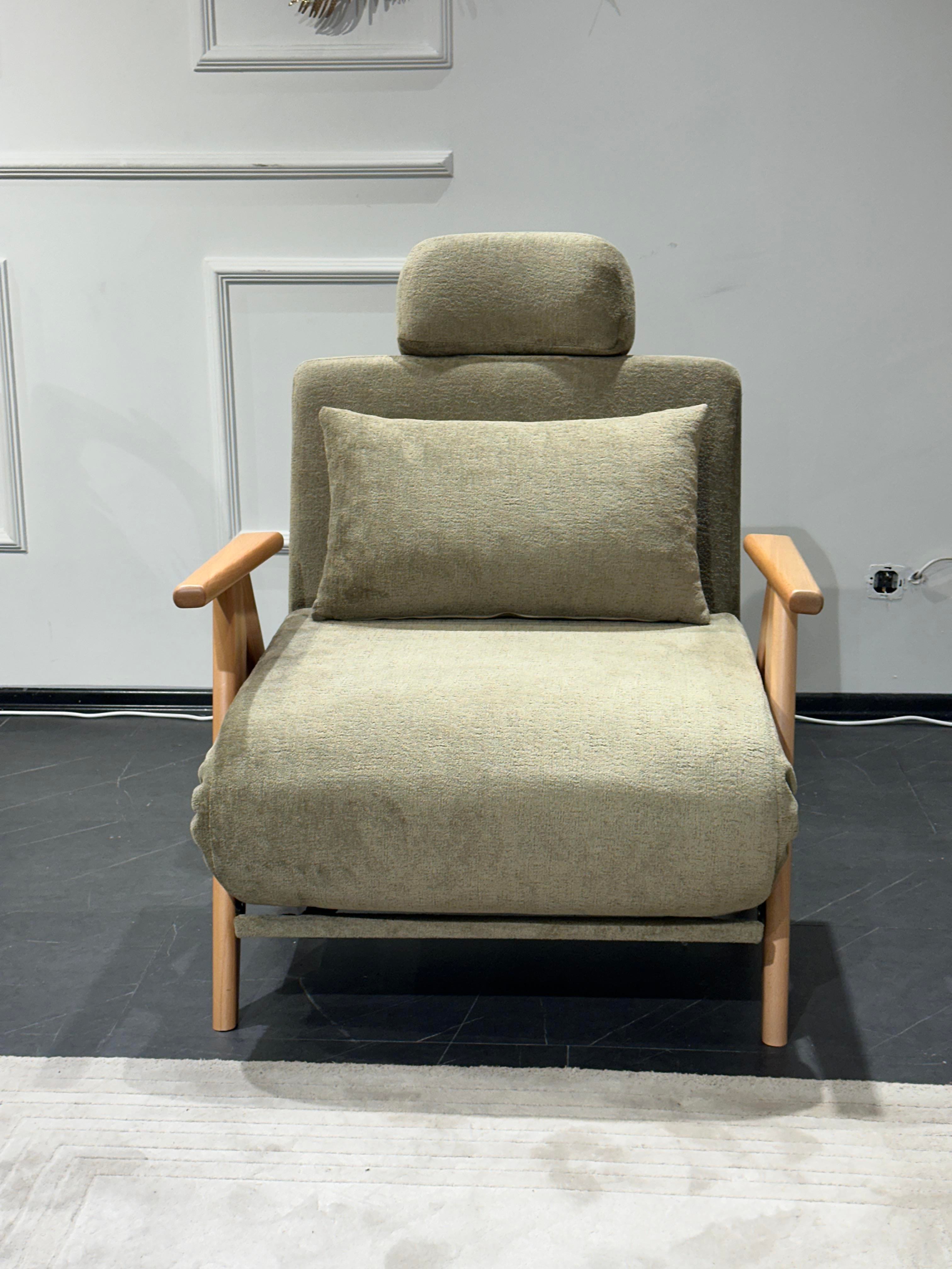 Medi Katlanır Yataklı Berjer ( Bej )