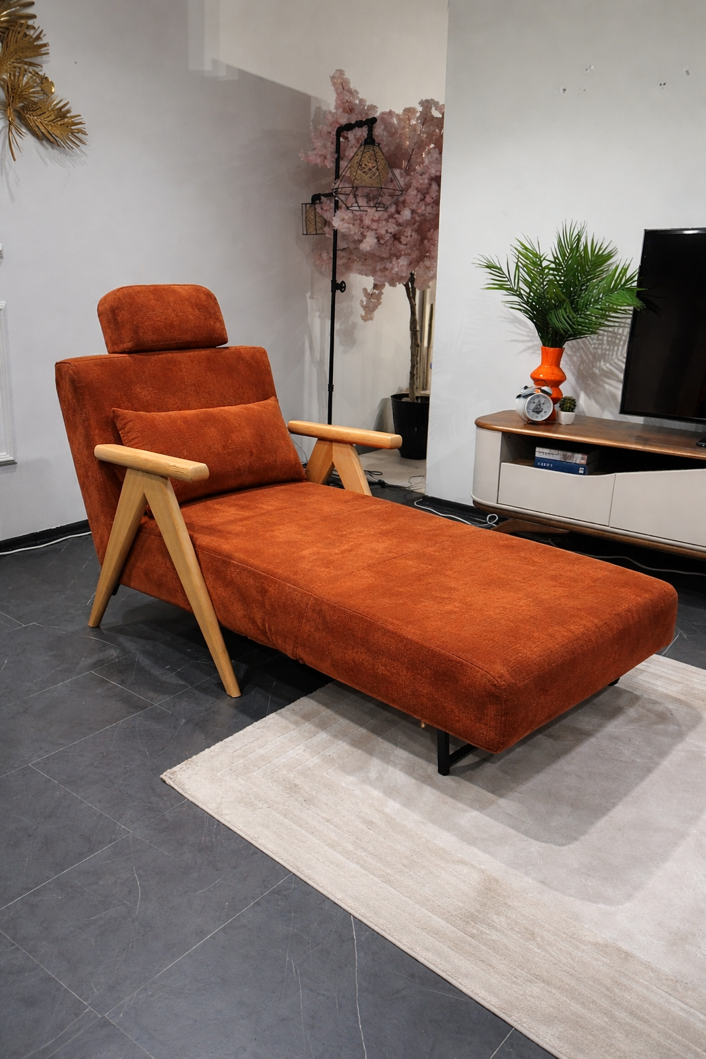 Medi Katlanır Yataklı Berjer ( Kiremit )