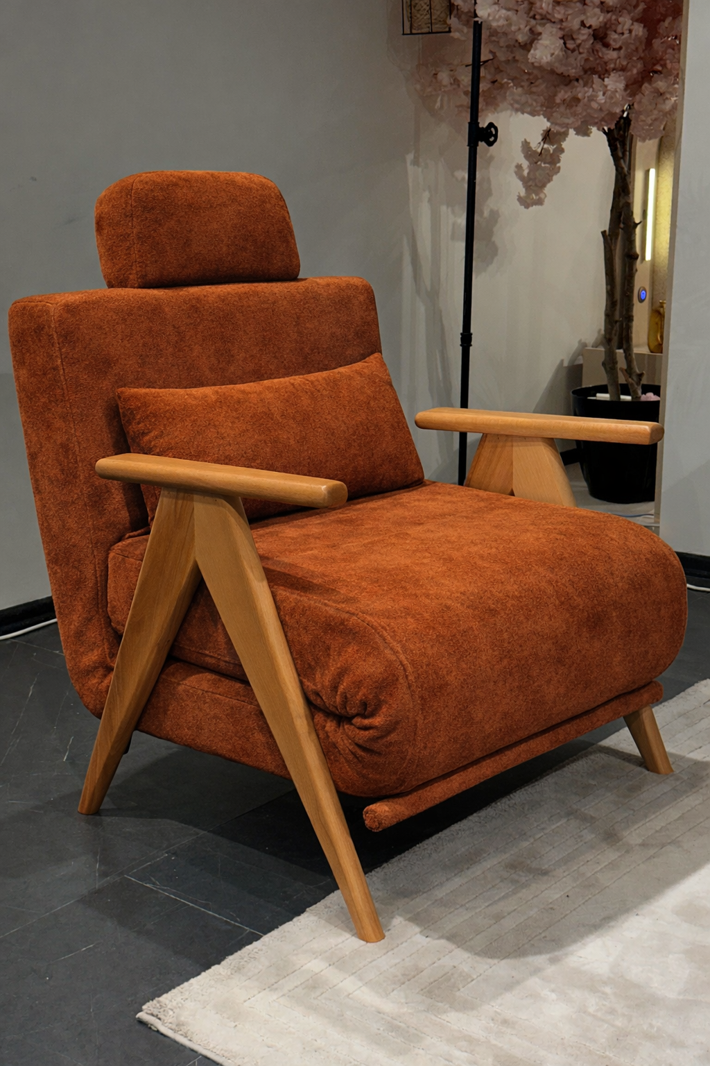 Medi Katlanır Yataklı Berjer ( Kiremit )