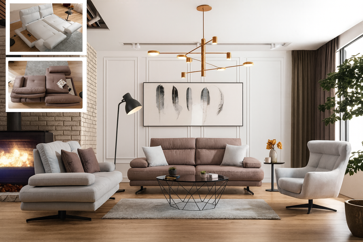 Milano Koltuk Takımı Kahve 