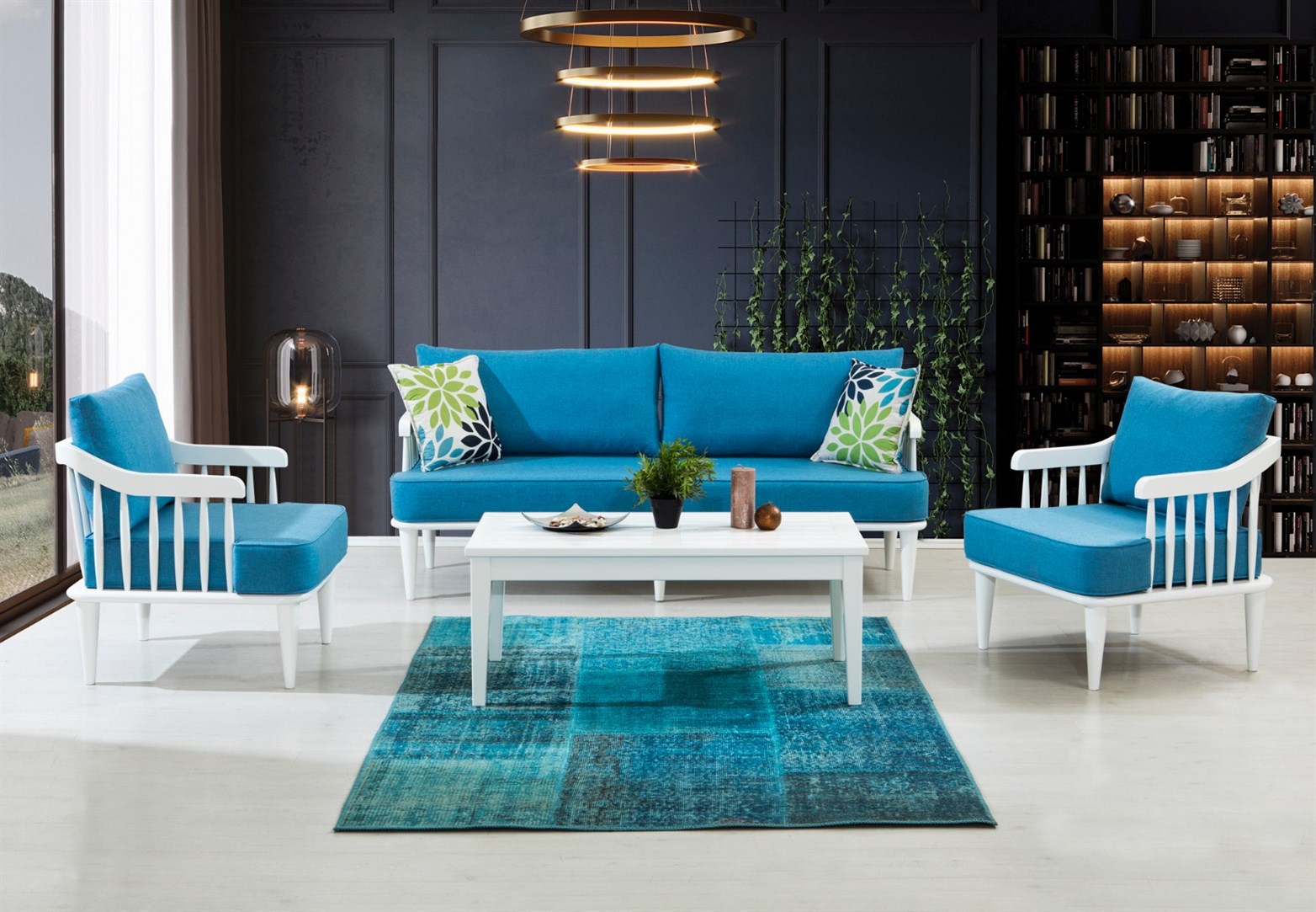 Minyatür Mavi İkili Koltuk