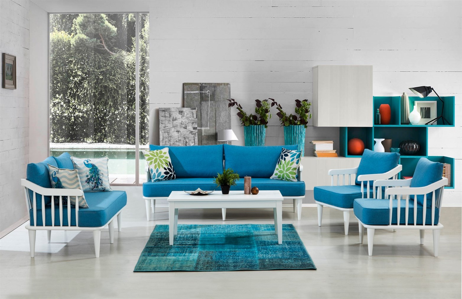 Minyatür Mavi İkili Koltuk