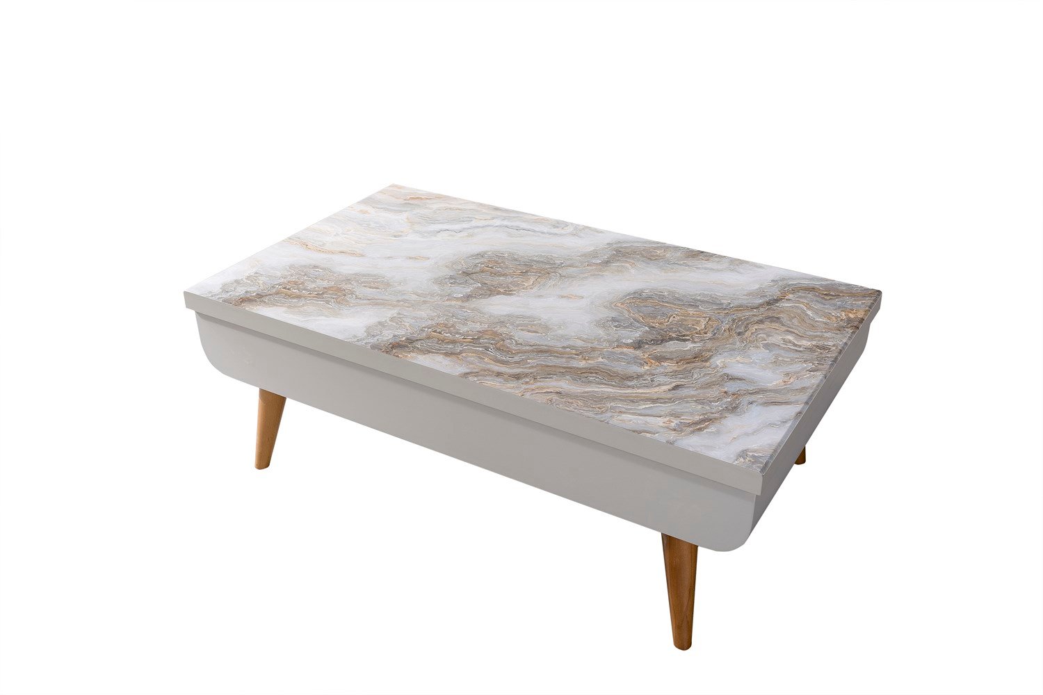 Moda Krem Mermer Desen Orta sehpa MT 112