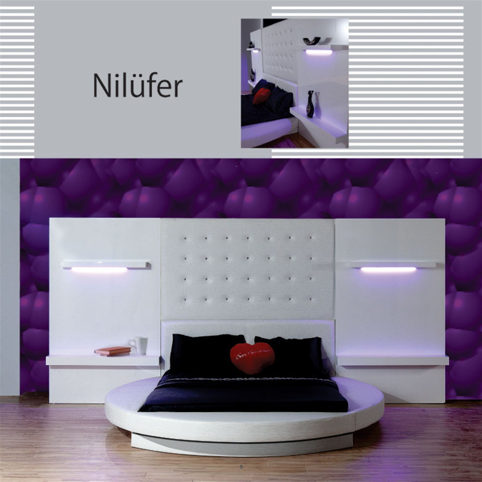 Nilüfer Yuvarlak Karyola 