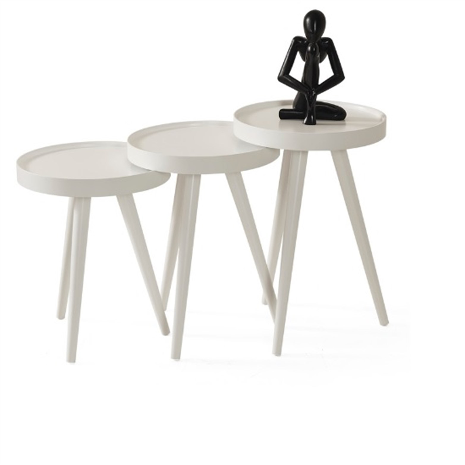 Polen Beyaz Zigon Sehpa