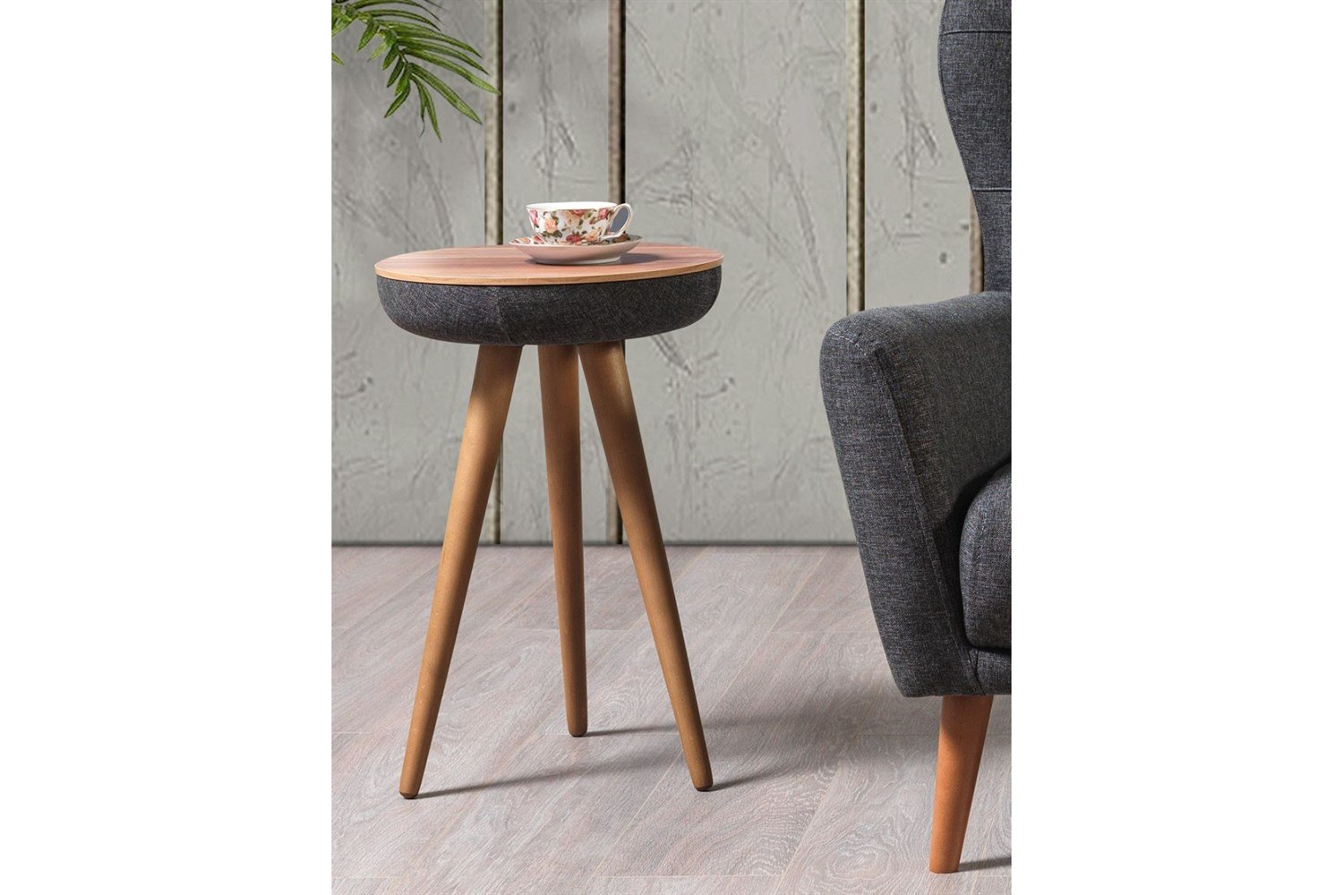 Retro Dekor Yan Sehpa Antrasit