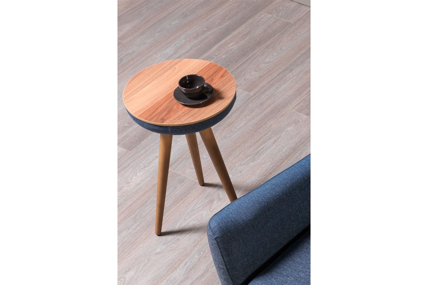 Retro Dekor Yan Sehpa Lacivert