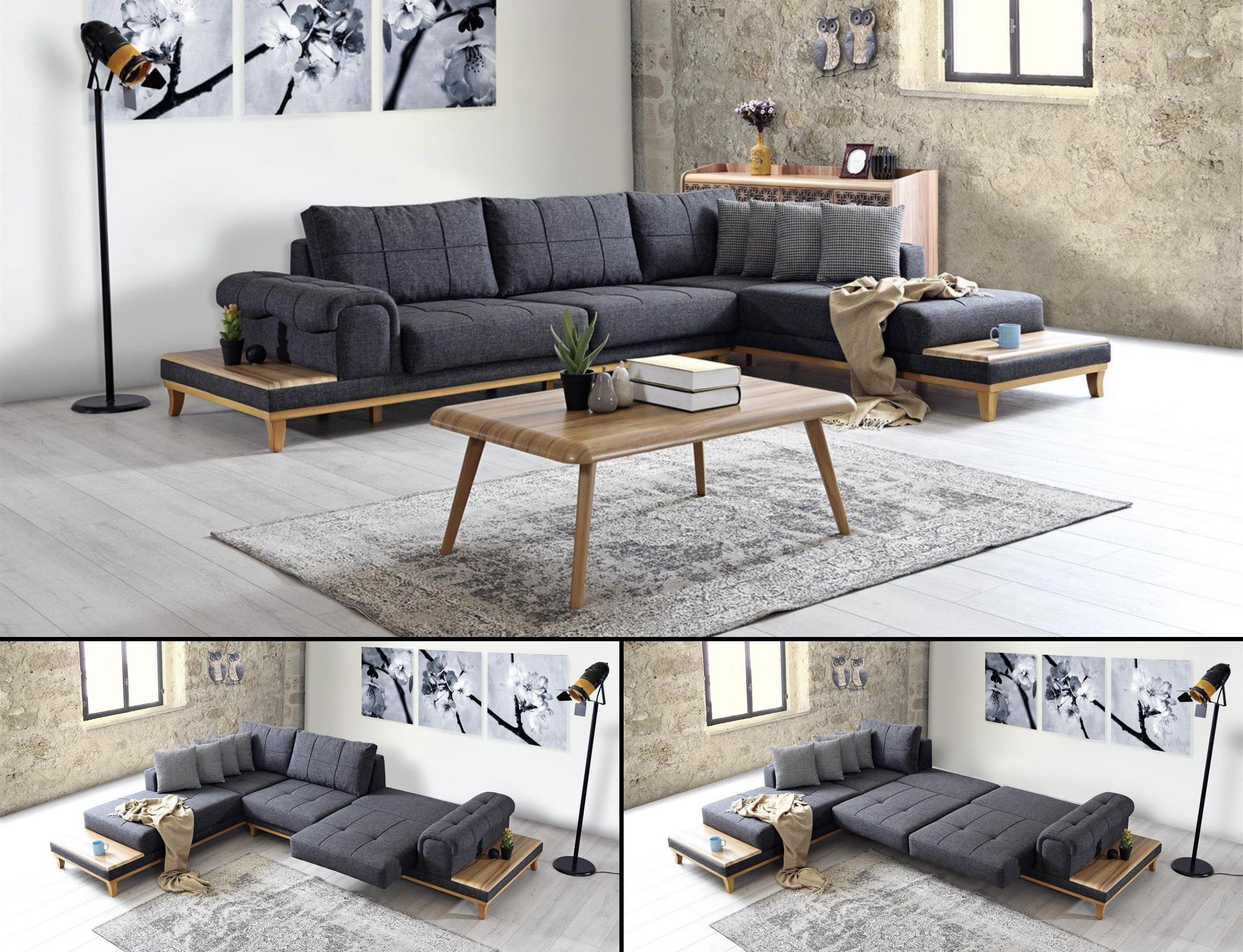 Tempo Köşe Koltuk Antrasit Keten