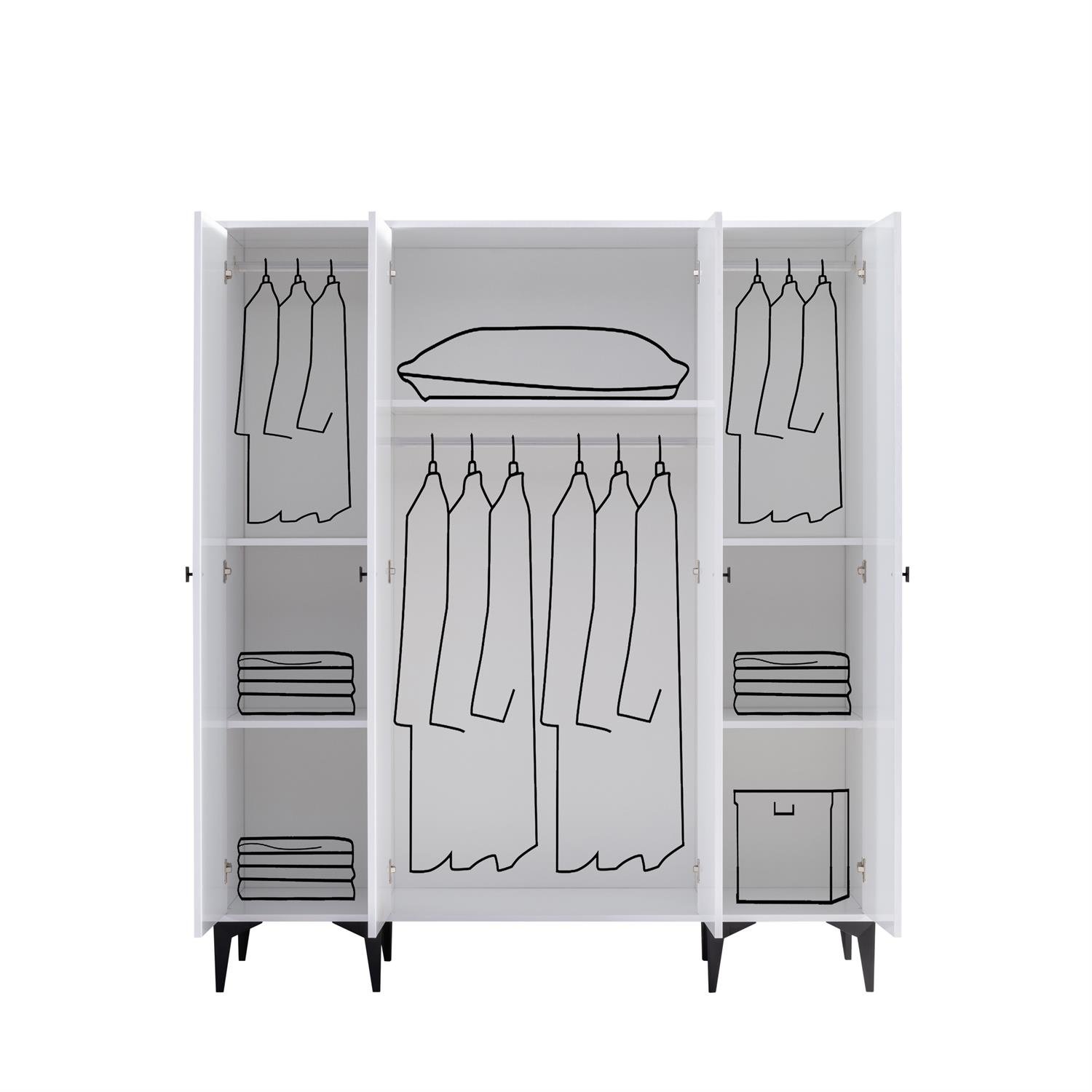 White 4'lü Complex Ranza Set