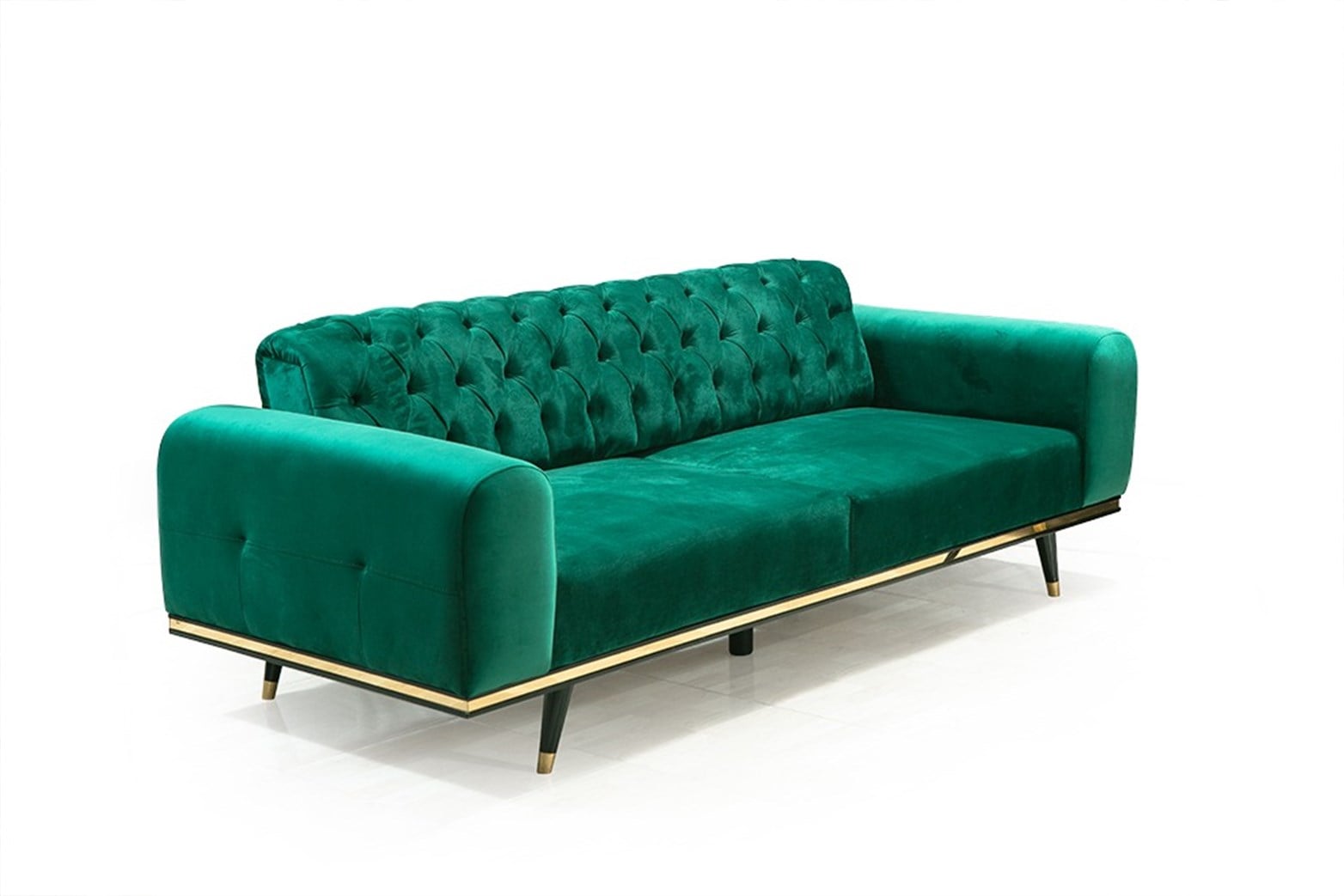 Zümrüt Yeşil Üçlü Koltuk