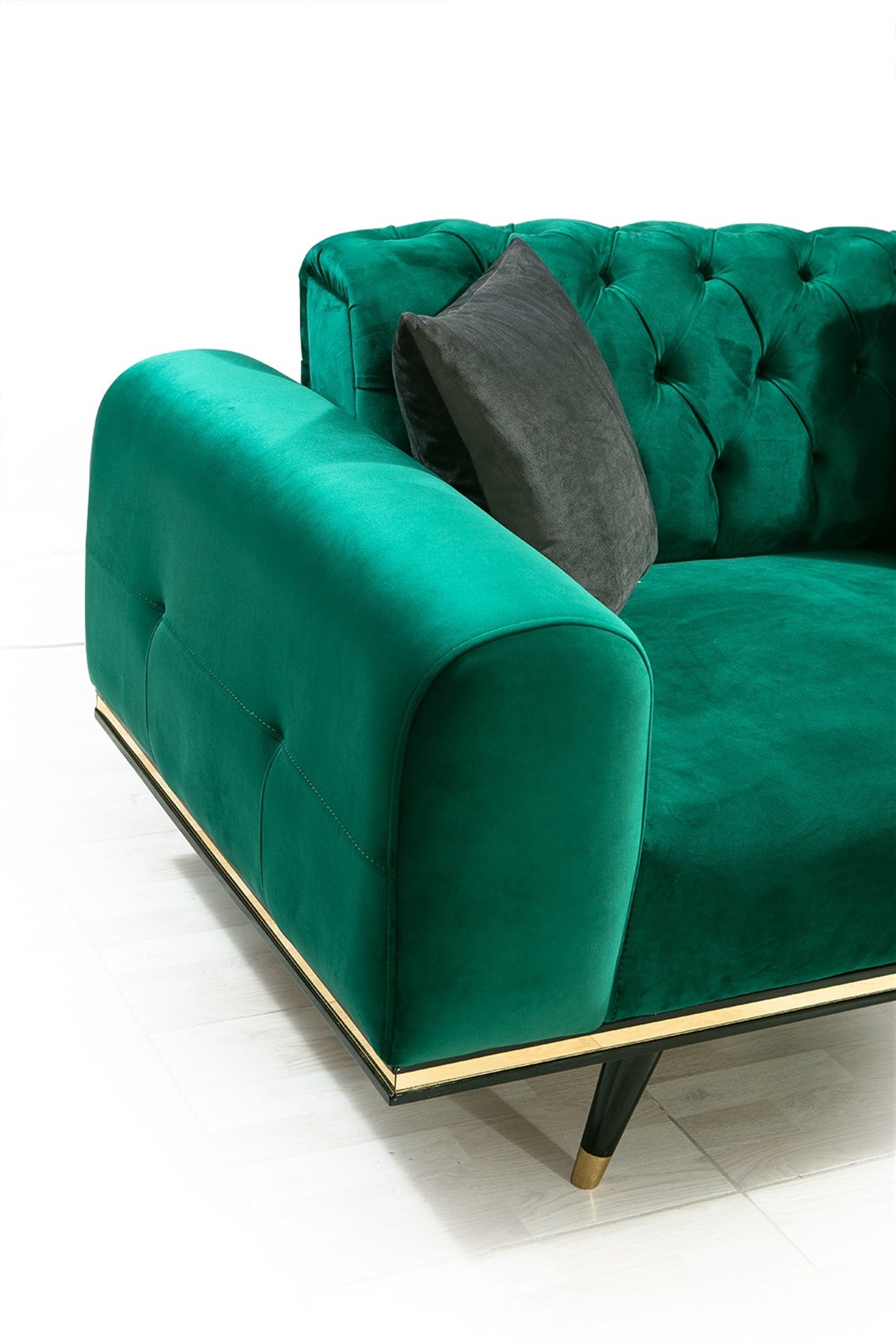 Zümrüt Yeşil Üçlü Koltuk