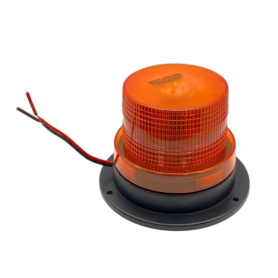 12V-24V ÇAKAR TEPE LAMBA 12 LEDLİ MIKNATISLI KABLOLU SARI (130*95 MM)