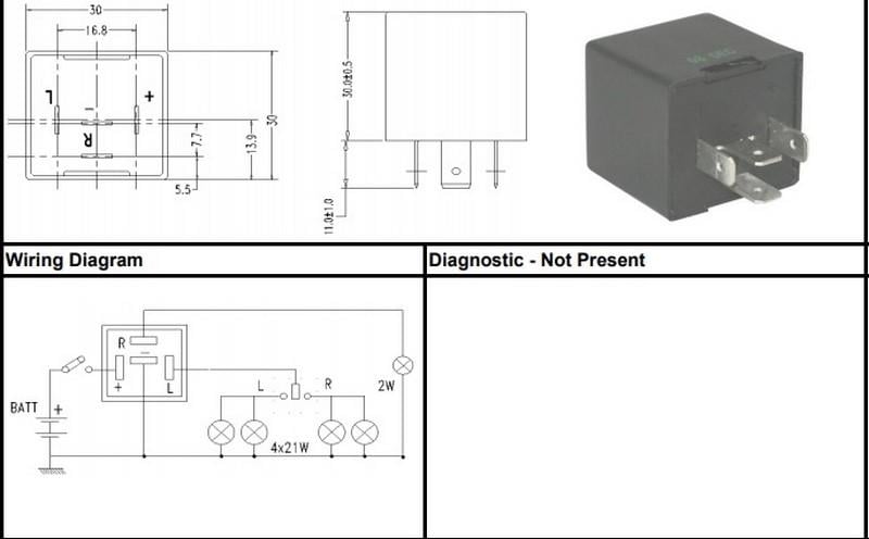 SANEL 12V ELEKTRONİK FLAŞÖR 4 UÇLU (+ - L R) (KÜÇÜK TİPİ) (İKAZLI) RENAULT