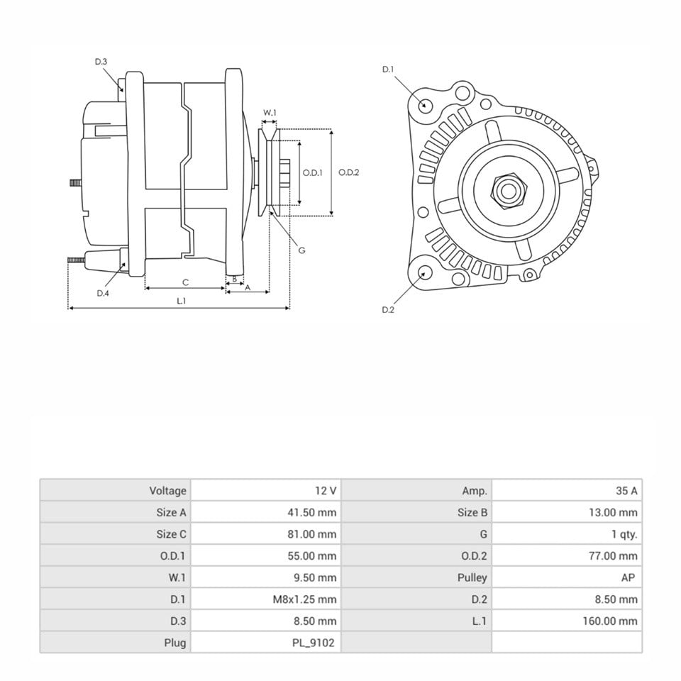 12V ALTERNATÖR DİNAMO NIKKO TİPİ 40 A CLARK-HYSTER-NISSAN-SUMITOMO-SUZUKI ALTO-TCM-YALE