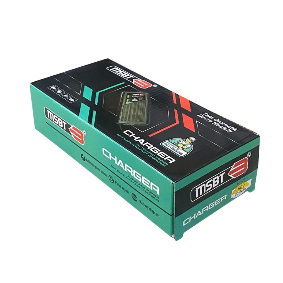 60V ELEKTRİKLİ BİSİKLET ŞARJ REDRESÖRÜ (AKÜ ŞARJ CİHAZI) OTOMATİK 2.8 A (20 AH-24 AH) 